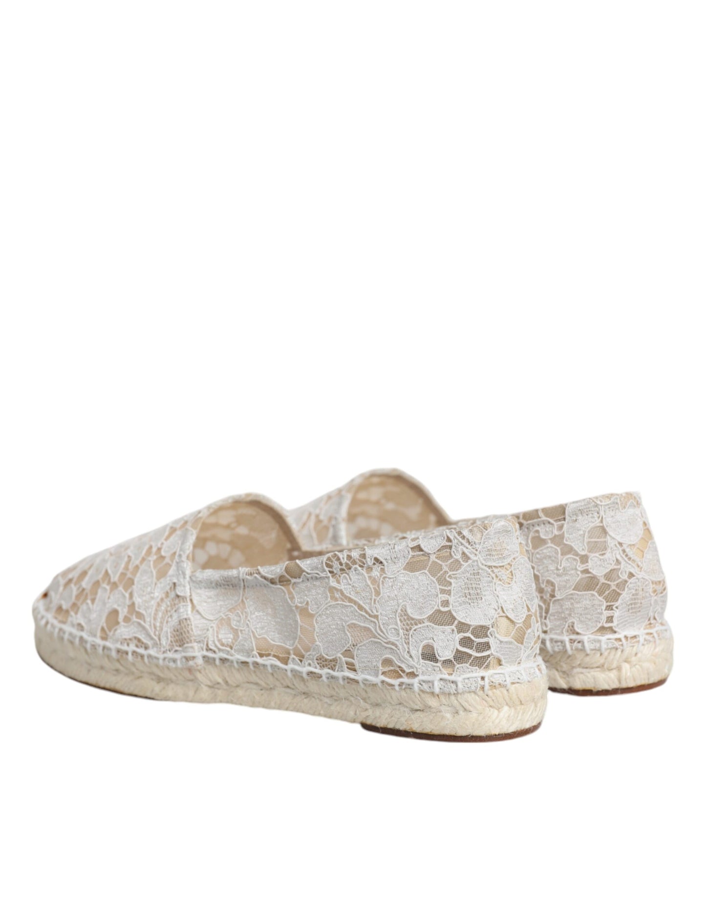 Dolce & Gabbana White Lace Viscose Espadrilles Flats Shoes EU37 / US7