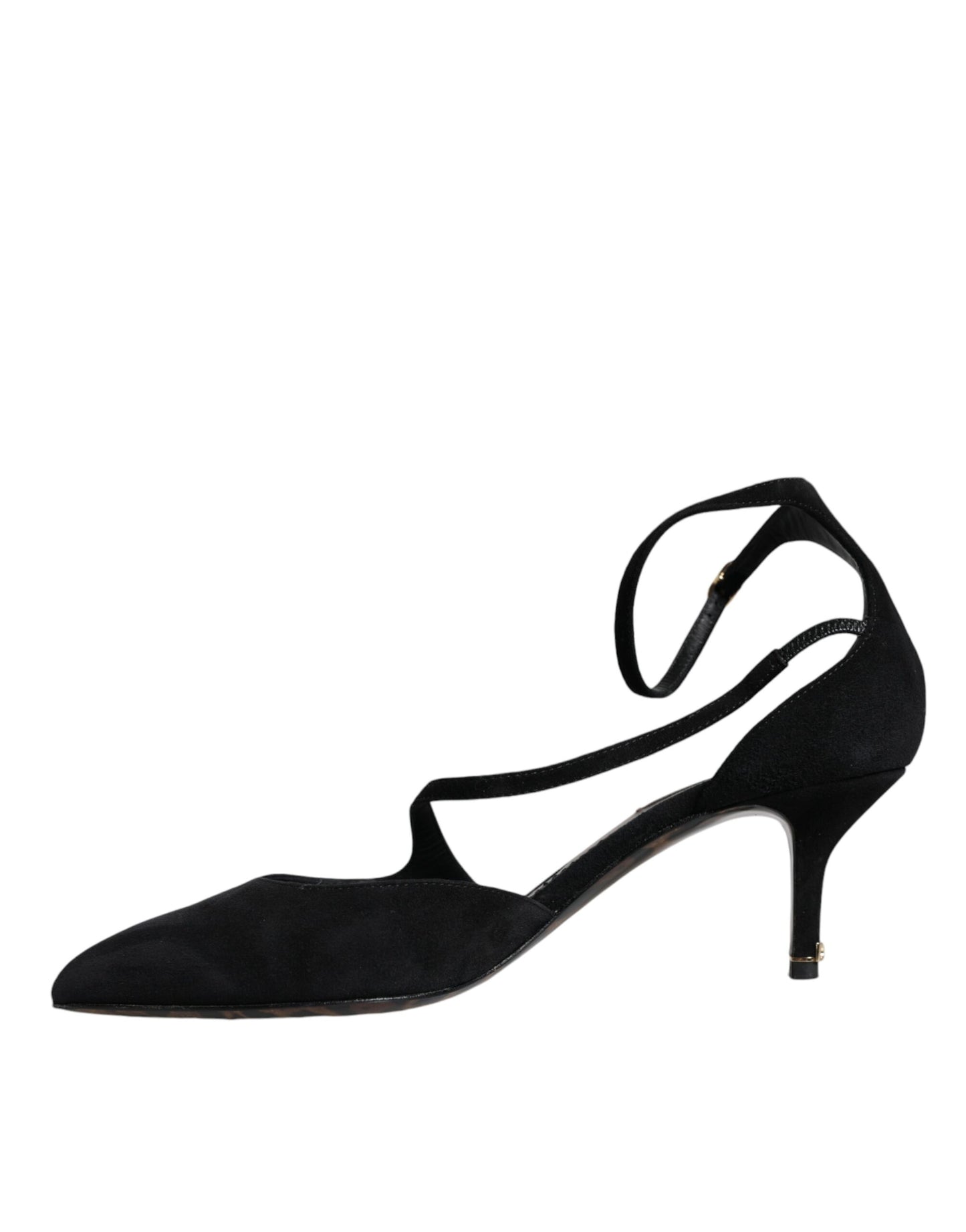 Dolce & Gabbana Black Suede Ankle Strap Heels Pumps Shoes EU37.5 / US7.5