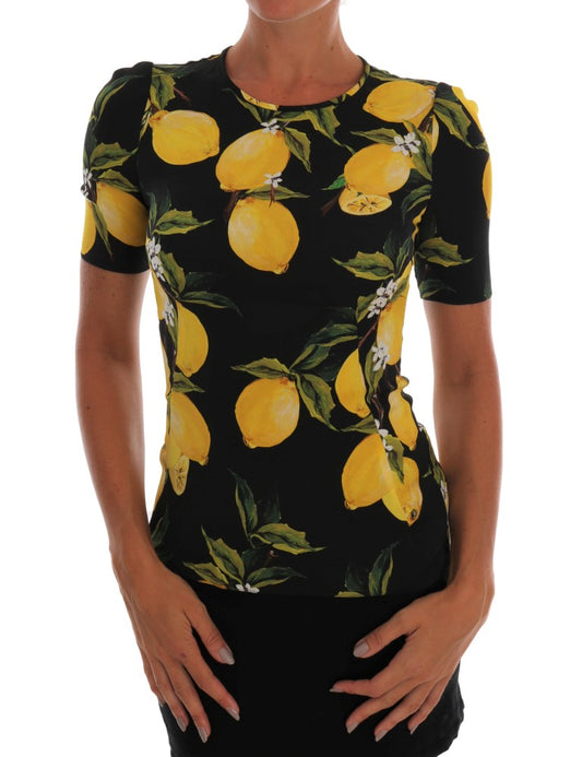 Dolce & Gabbana Sicilian Lemon Print Silk Blouse IT36 / XXS