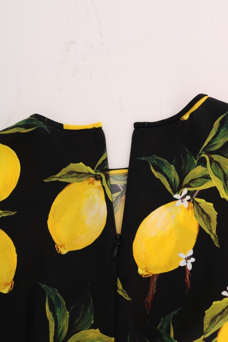 Dolce & Gabbana Sicilian Lemon Print Silk Blouse IT36 / XXS