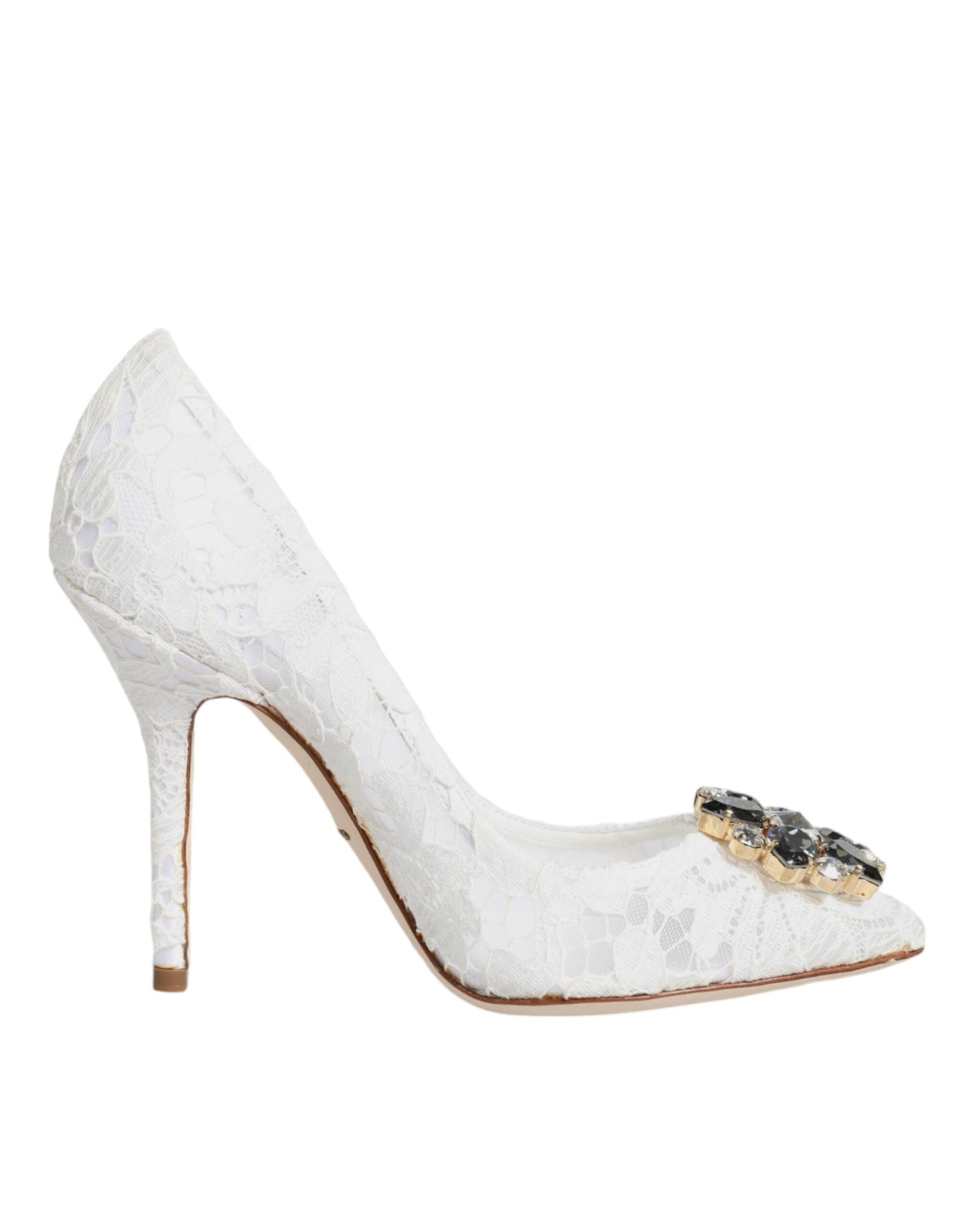 Dolce & Gabbana White Taormina Lace Crystal Heels Pumps Shoes EU36 / US6