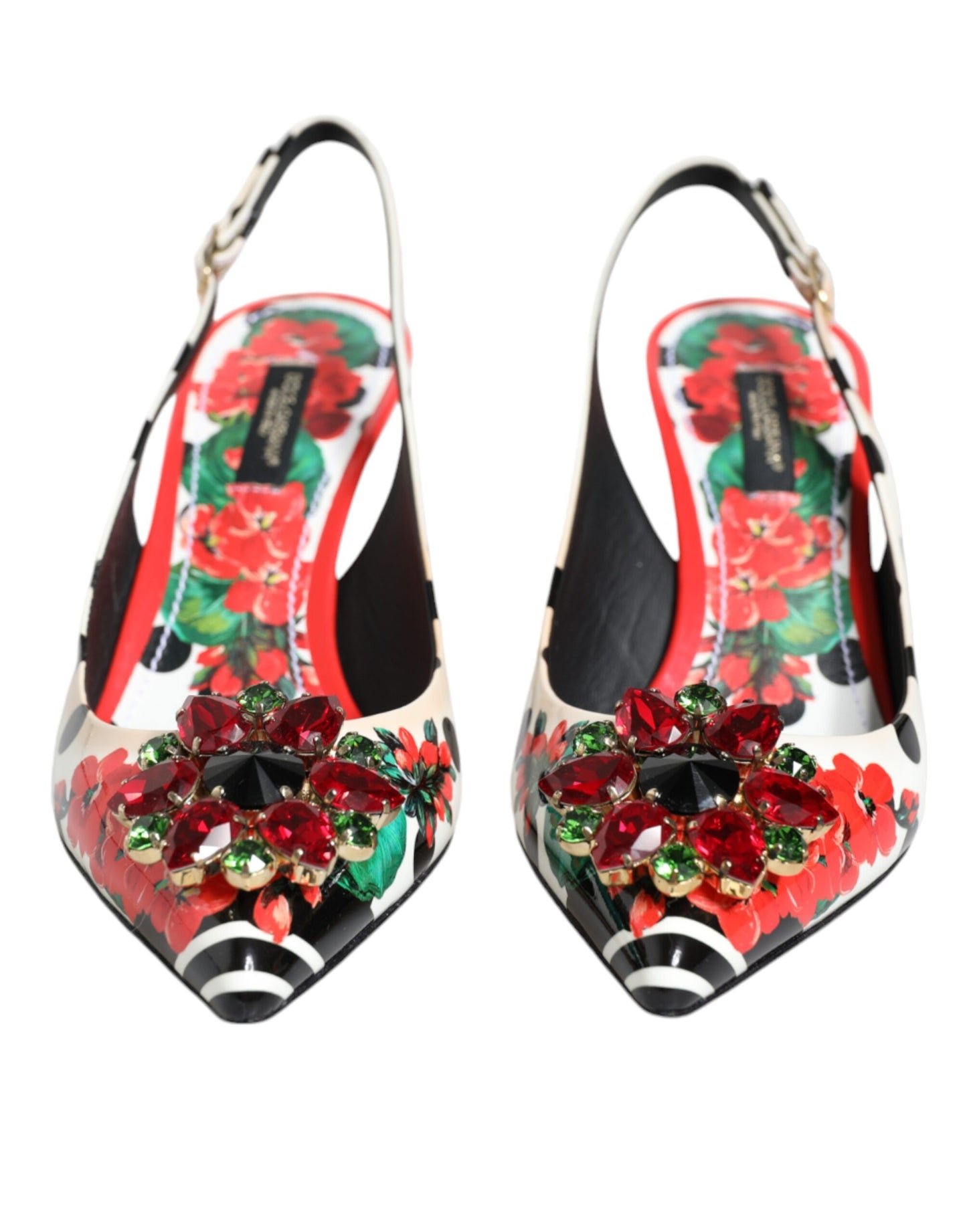 Dolce & Gabbana Multicolor Crystal Heels Slingback Shoes EU37 / US7