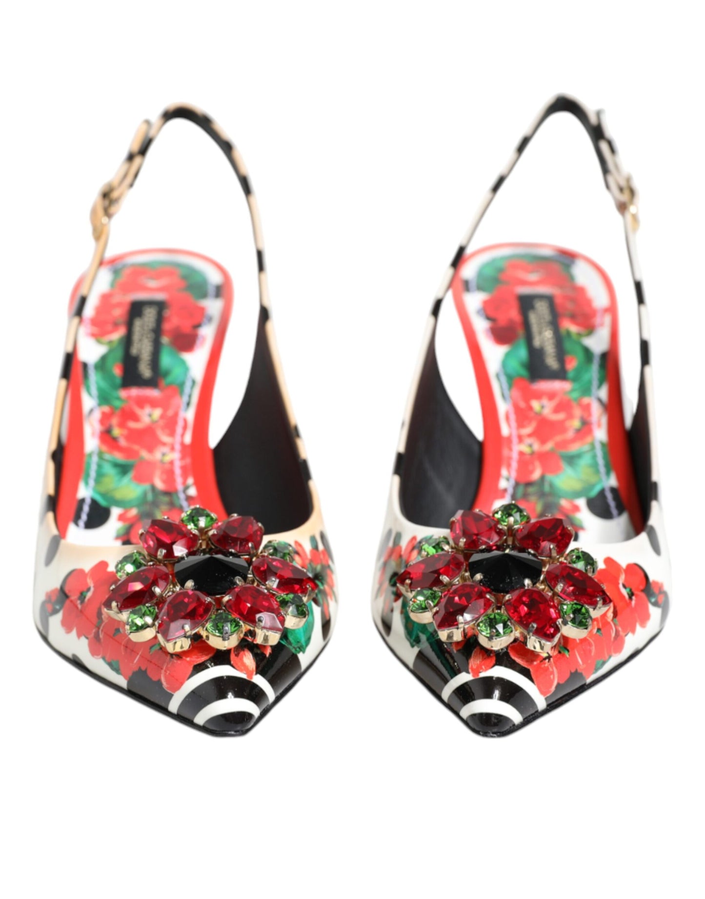 Dolce & Gabbana Multicolor Crystal Heels Slingback Shoes EU36.5 / US6.5