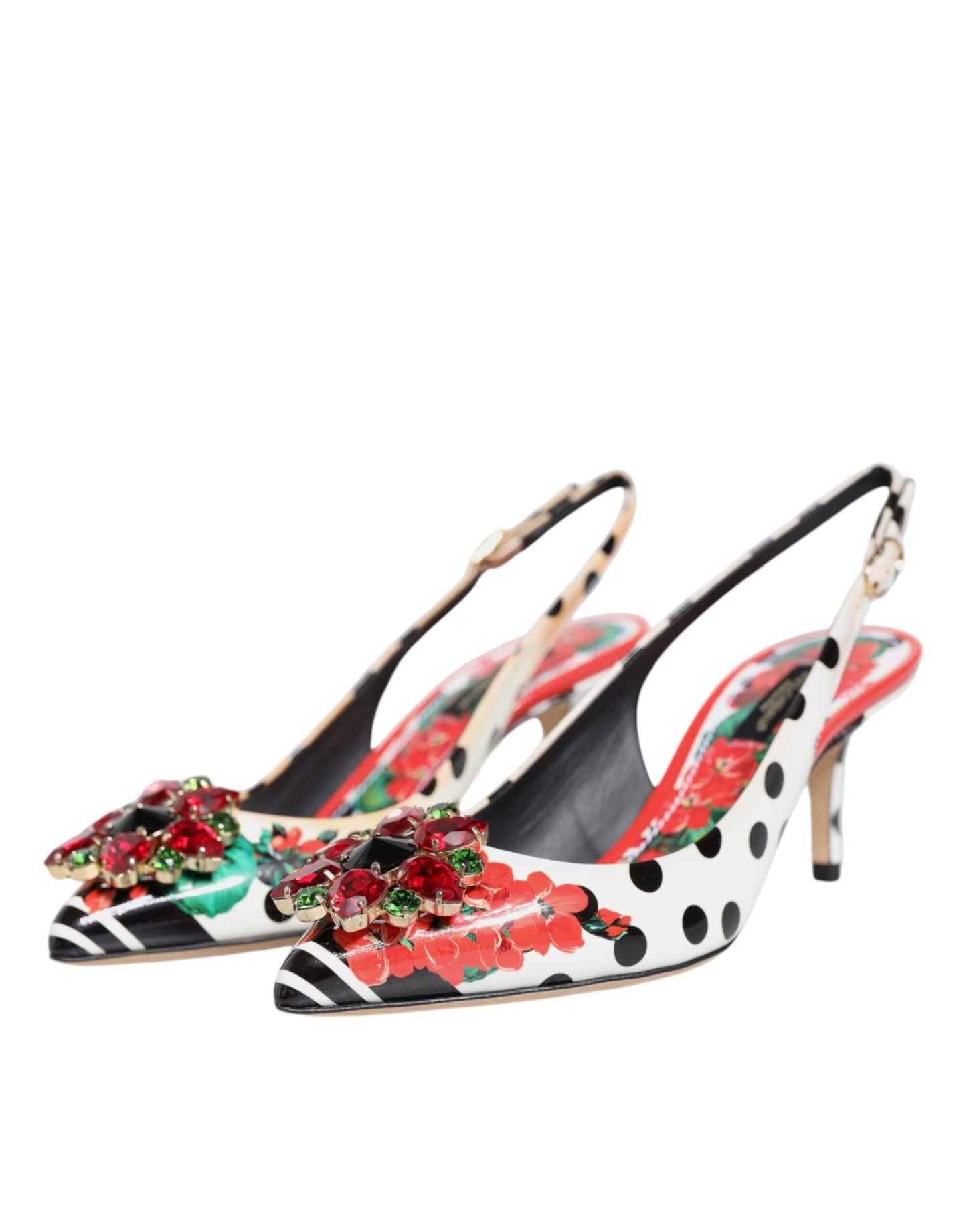 Dolce & Gabbana Multicolor Crystal Heels Slingback Shoes EU36.5 / US6.5