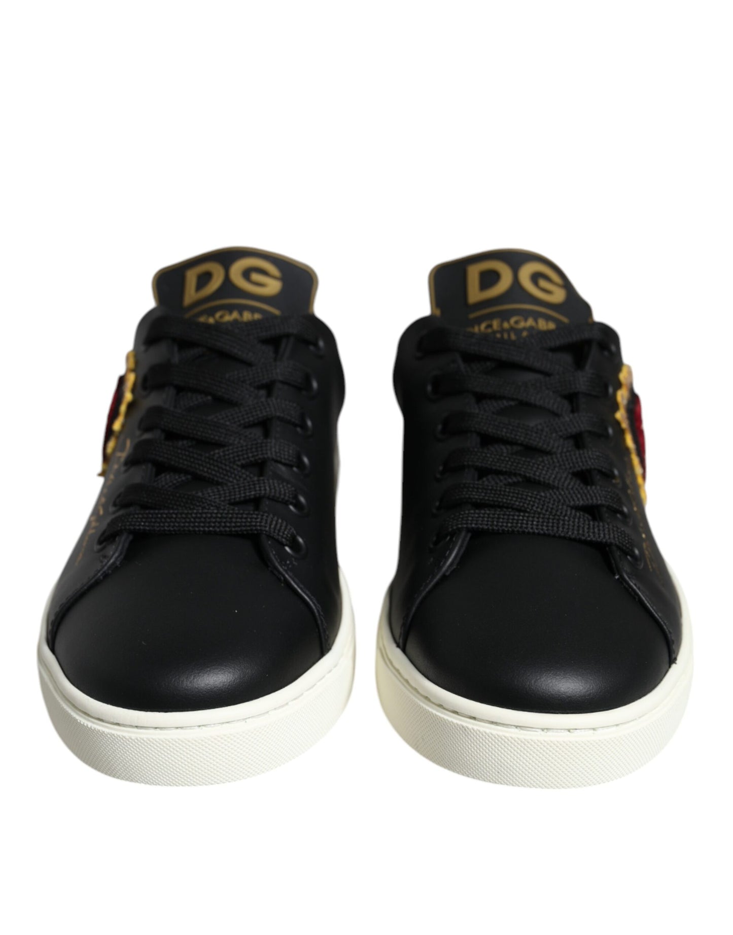 Dolce & Gabbana Black Portofino Sacred Heart Sneakers Shoes EU36 / US6