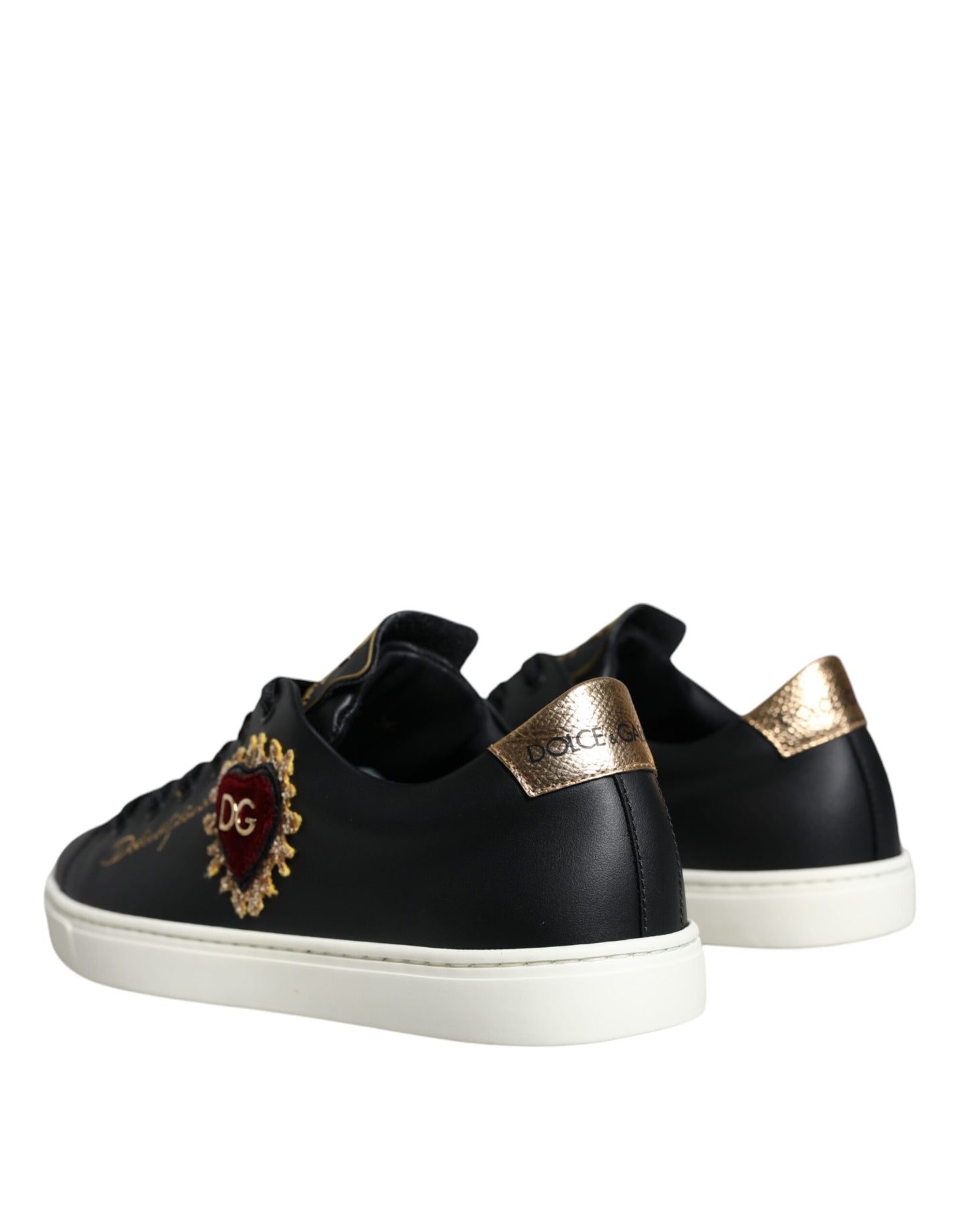 Dolce & Gabbana Black Portofino Sacred Heart Sneakers Shoes EU36 / US6