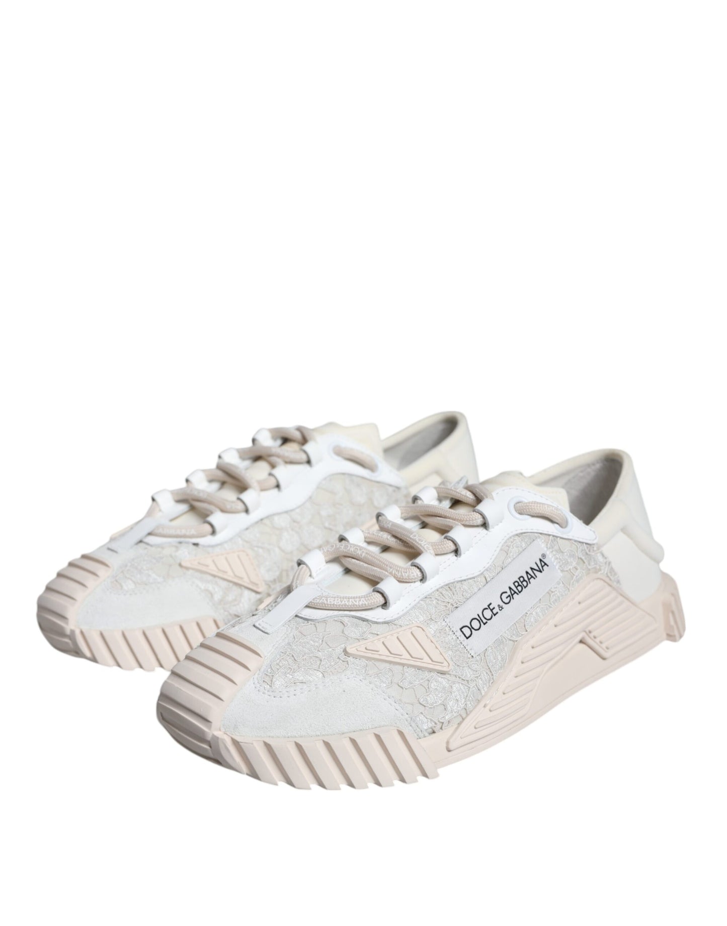 Dolce & Gabbana White Lace NS1 Low Top Sneaker Sports Shoes EU41.5 / US11.5