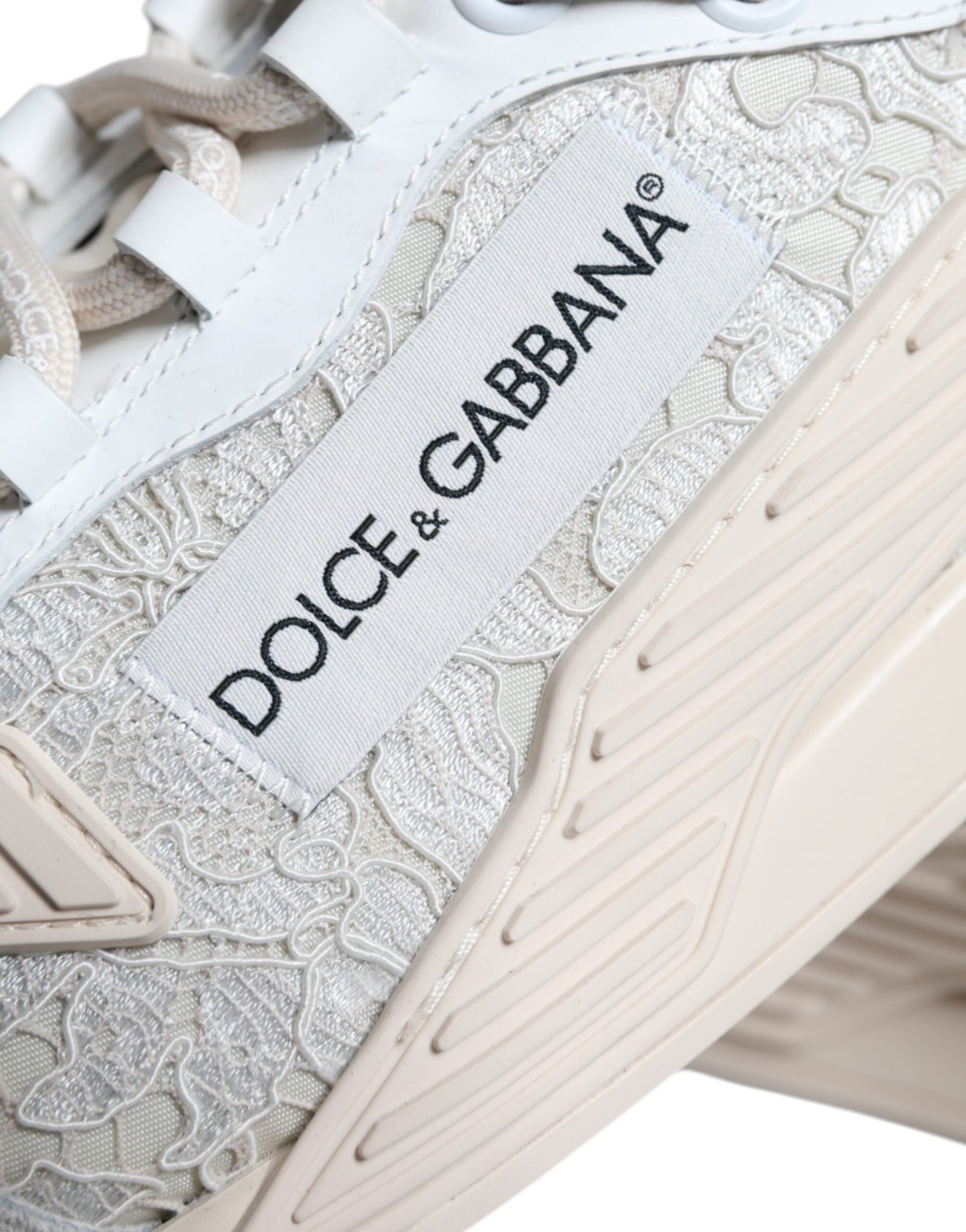 Dolce & Gabbana White Lace NS1 Low Top Sneaker Sports Shoes EU41.5 / US11.5