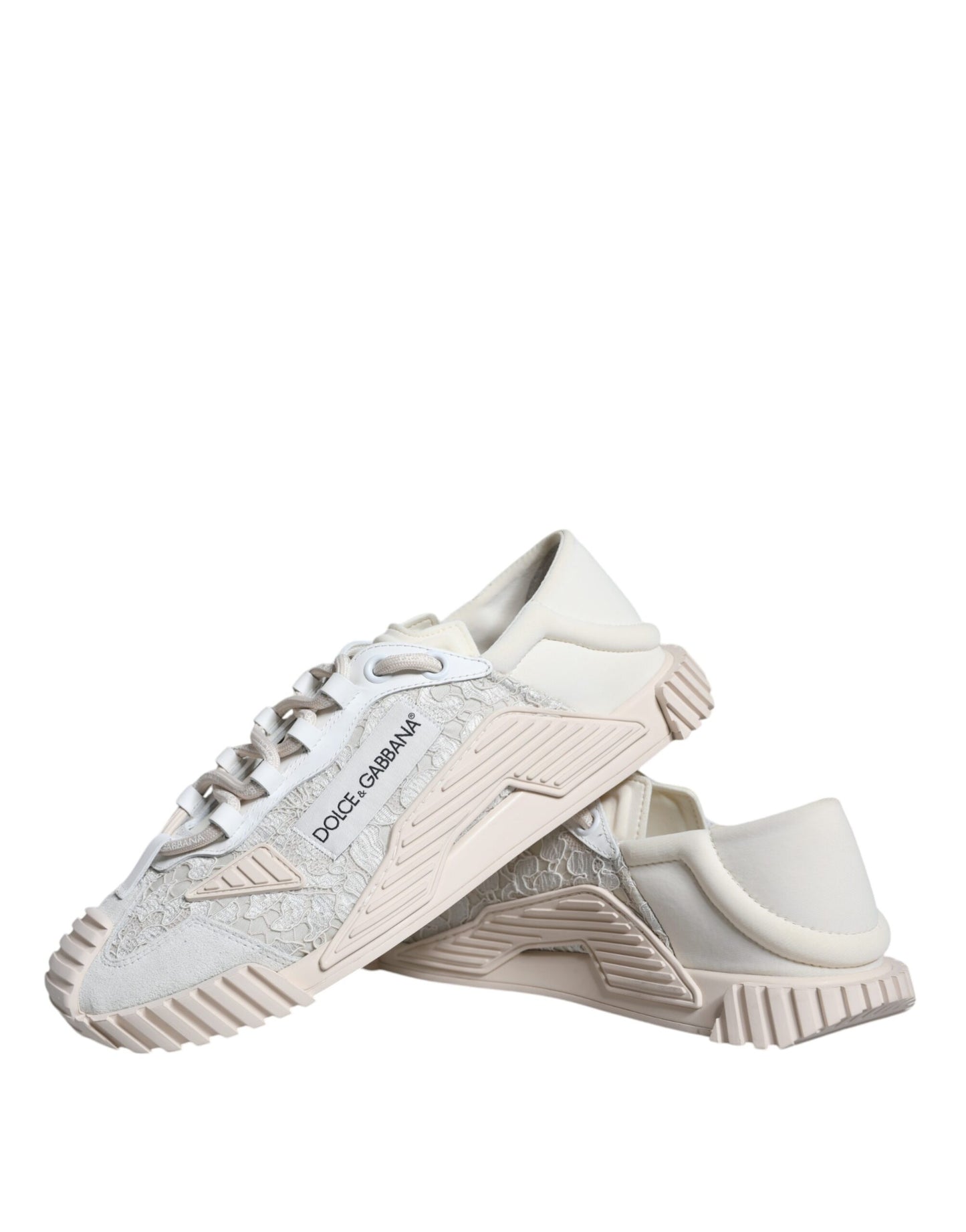 Dolce & Gabbana White Lace NS1 Low Top Sneaker Sports Shoes EU41.5 / US11.5