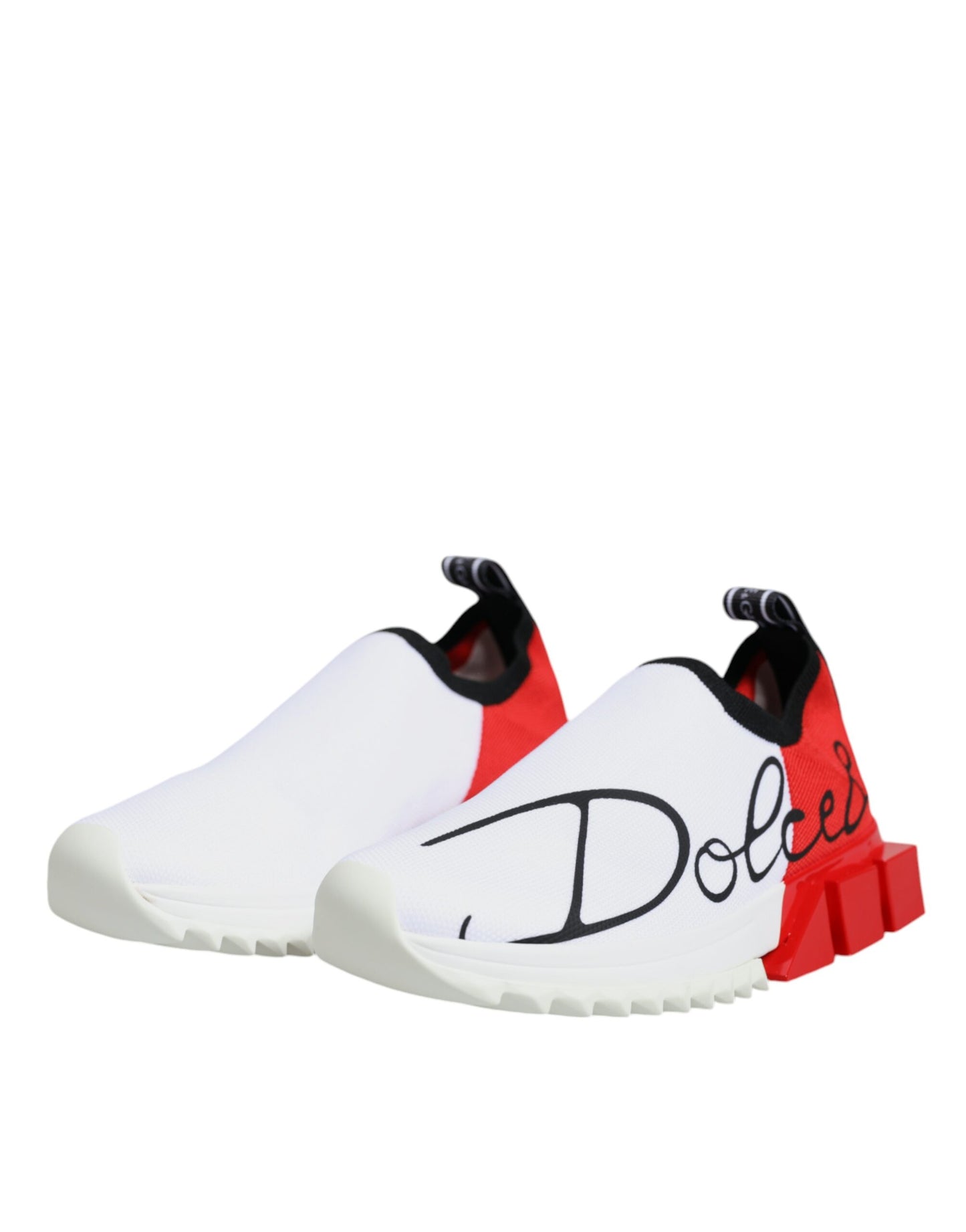 Dolce & Gabbana White Red Low Top Sorrento Men Sneakers Shoes EU36 / US6