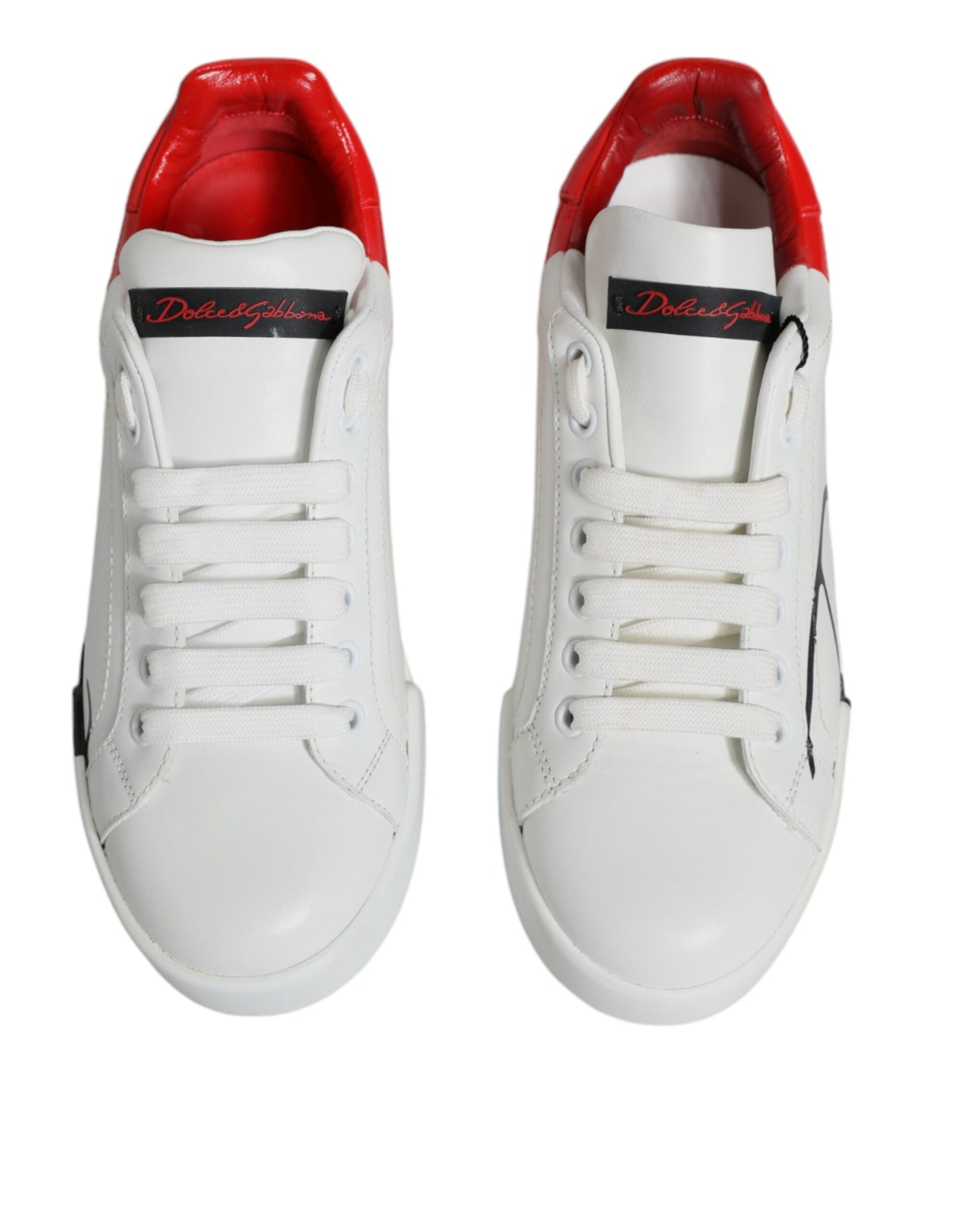 Dolce & Gabbana White Red Portofino Low Top Sneakers Shoes EU36 / US6