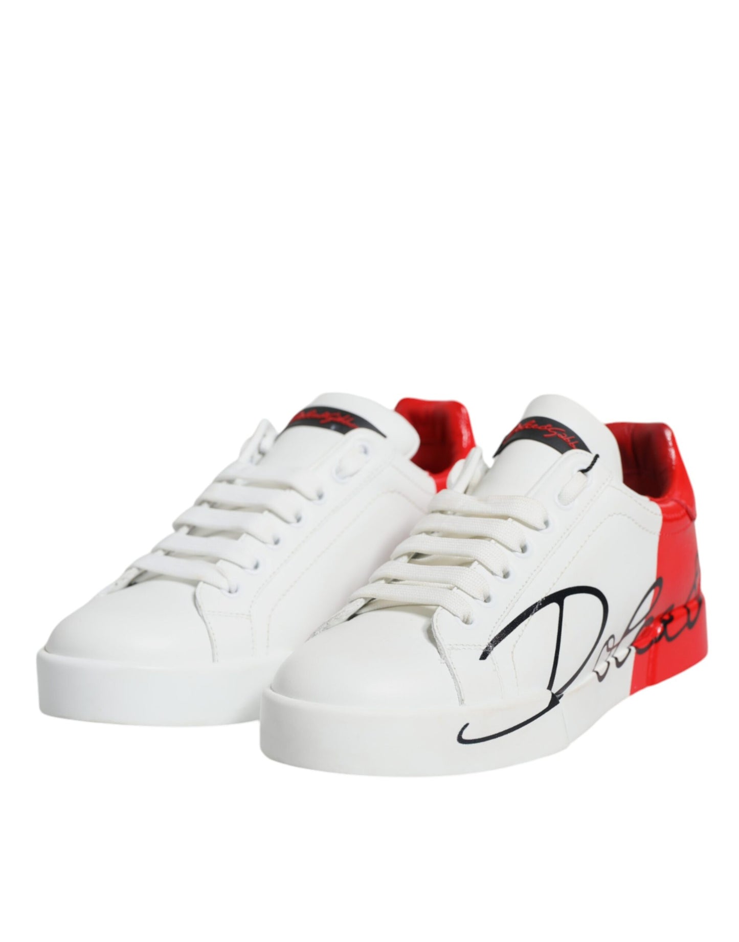 Dolce & Gabbana White Red Portofino Low Top Sneakers Shoes EU36 / US6