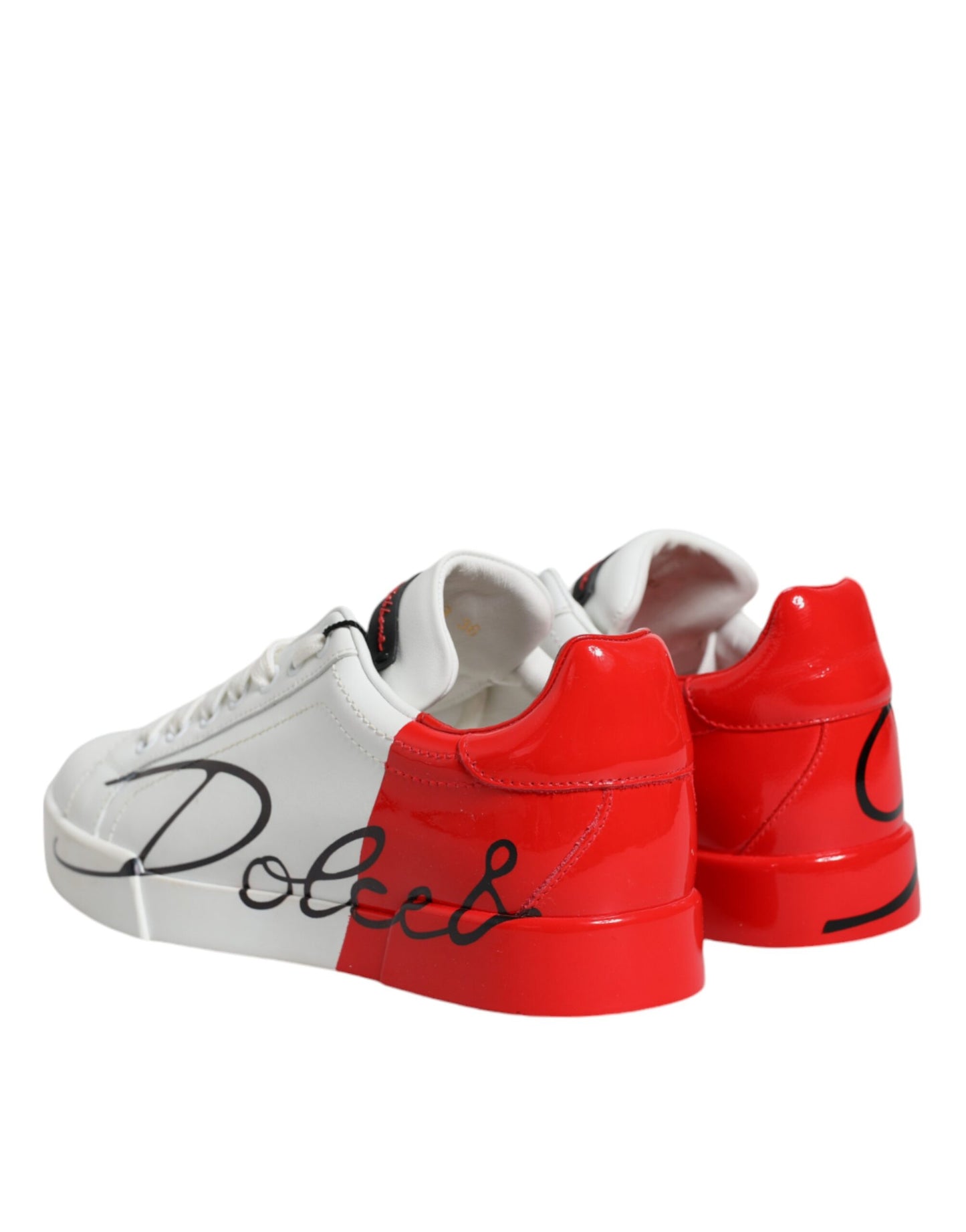 Dolce & Gabbana White Red Portofino Low Top Sneakers Shoes EU36 / US6