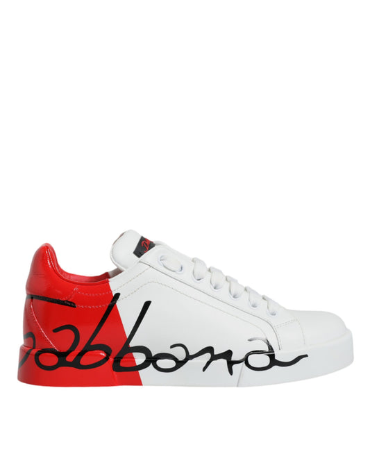 Dolce & Gabbana White Red Portofino Low Top Sneakers Shoes EU36 / US6