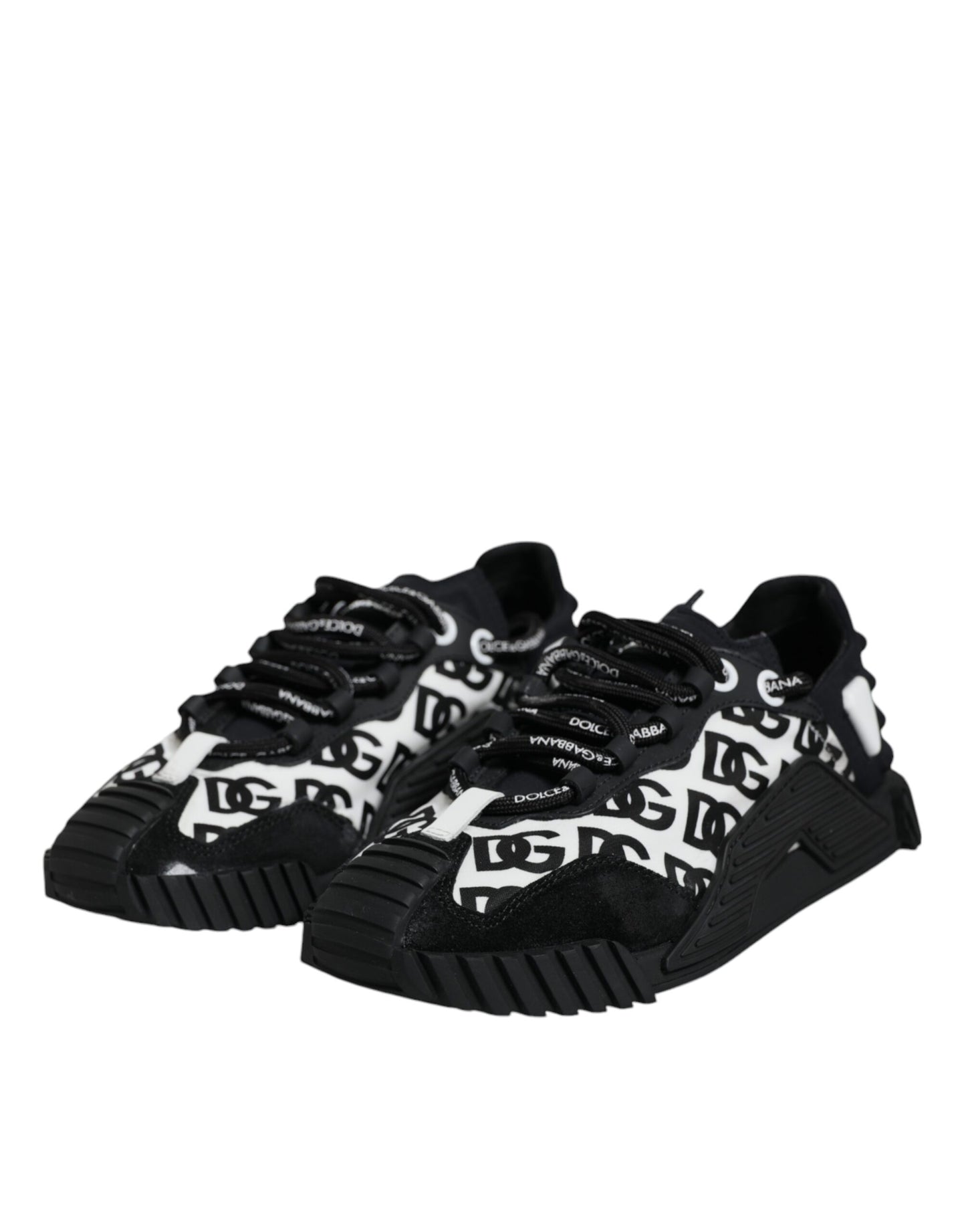 Dolce & Gabbana Black Logo Lace Up Low Top NS1 Sneakers Shoes EU37 / US7