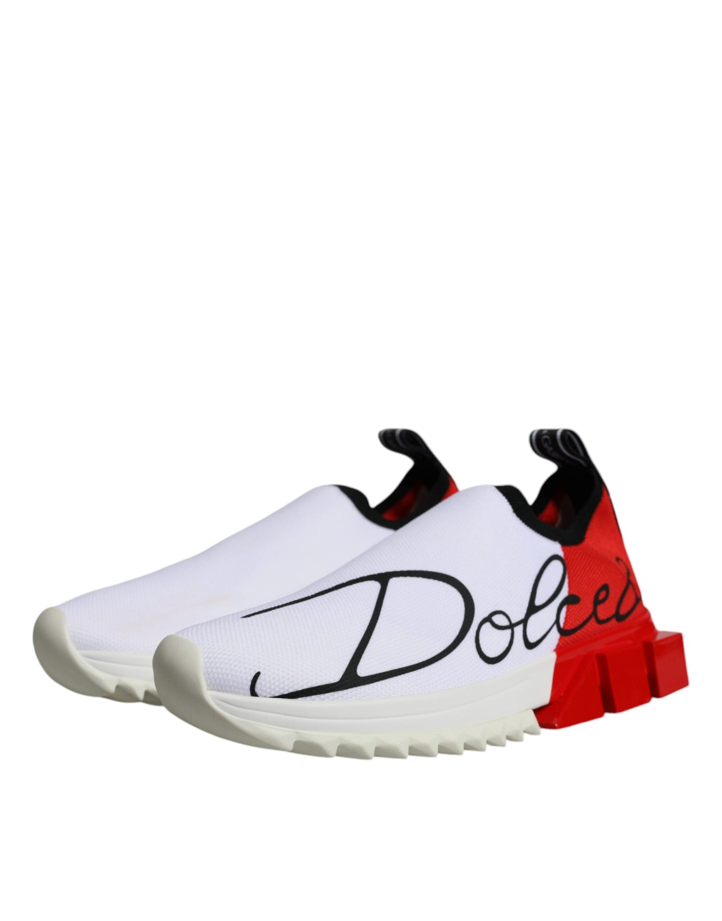 Dolce & Gabbana White Red Low Top Sorrento Men Sneakers Shoes EU36 / US6