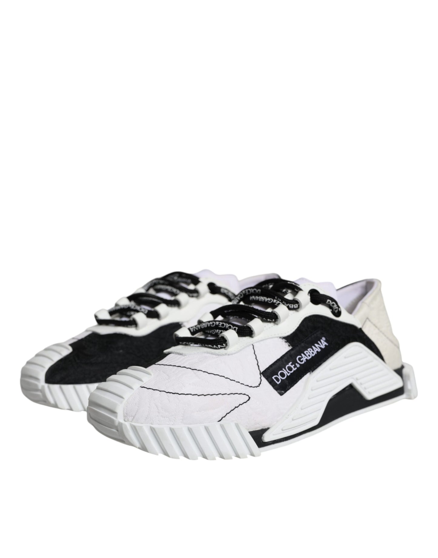 Dolce & Gabbana White Black Low Top NS1 Sneakers Shoes EU38.5 / US8.5