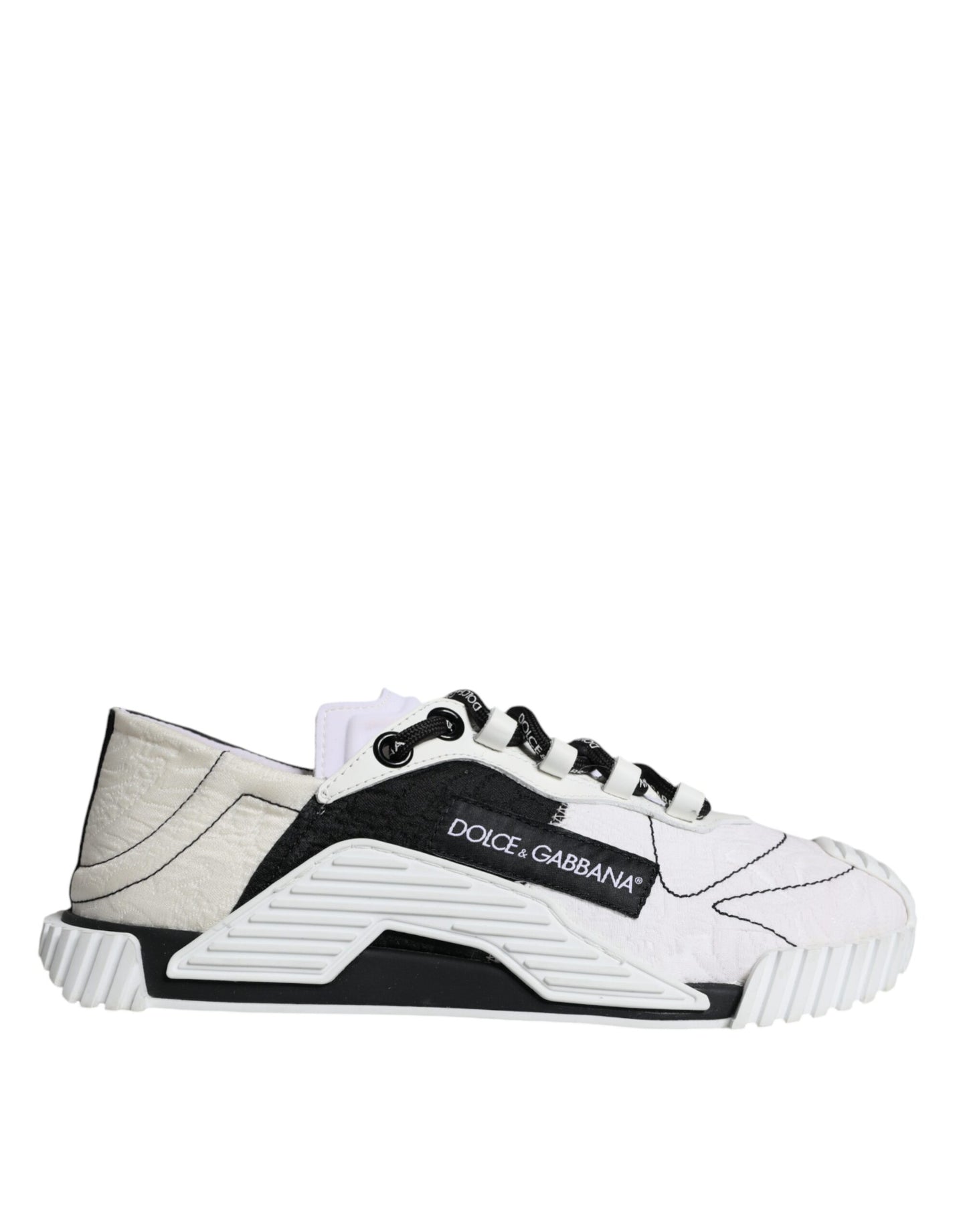 Dolce & Gabbana White Black Low Top NS1 Sneakers Shoes EU38.5 / US8.5