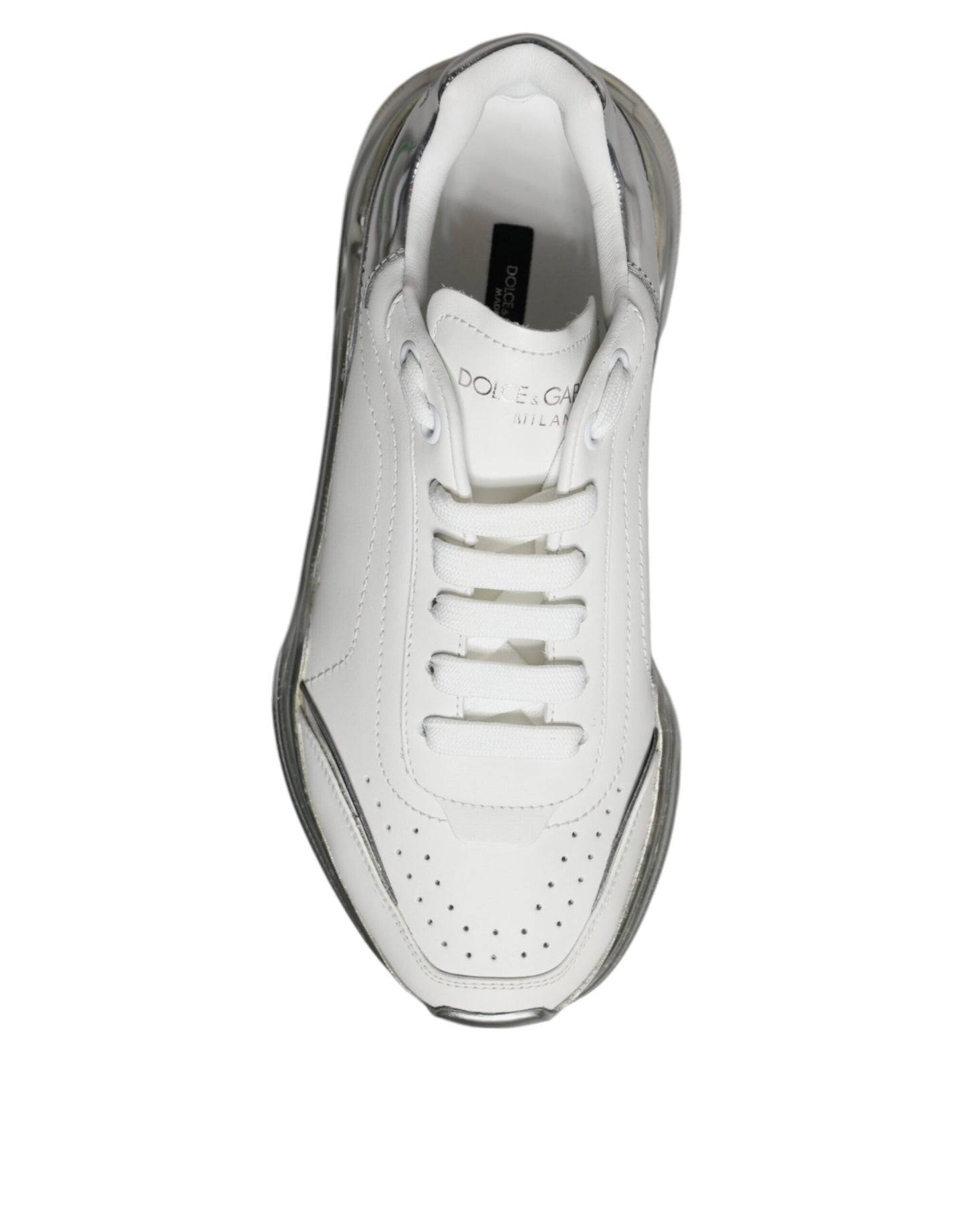 Dolce & Gabbana Silver White Daymaster Low Top Sneakers Shoes EU38 / US8