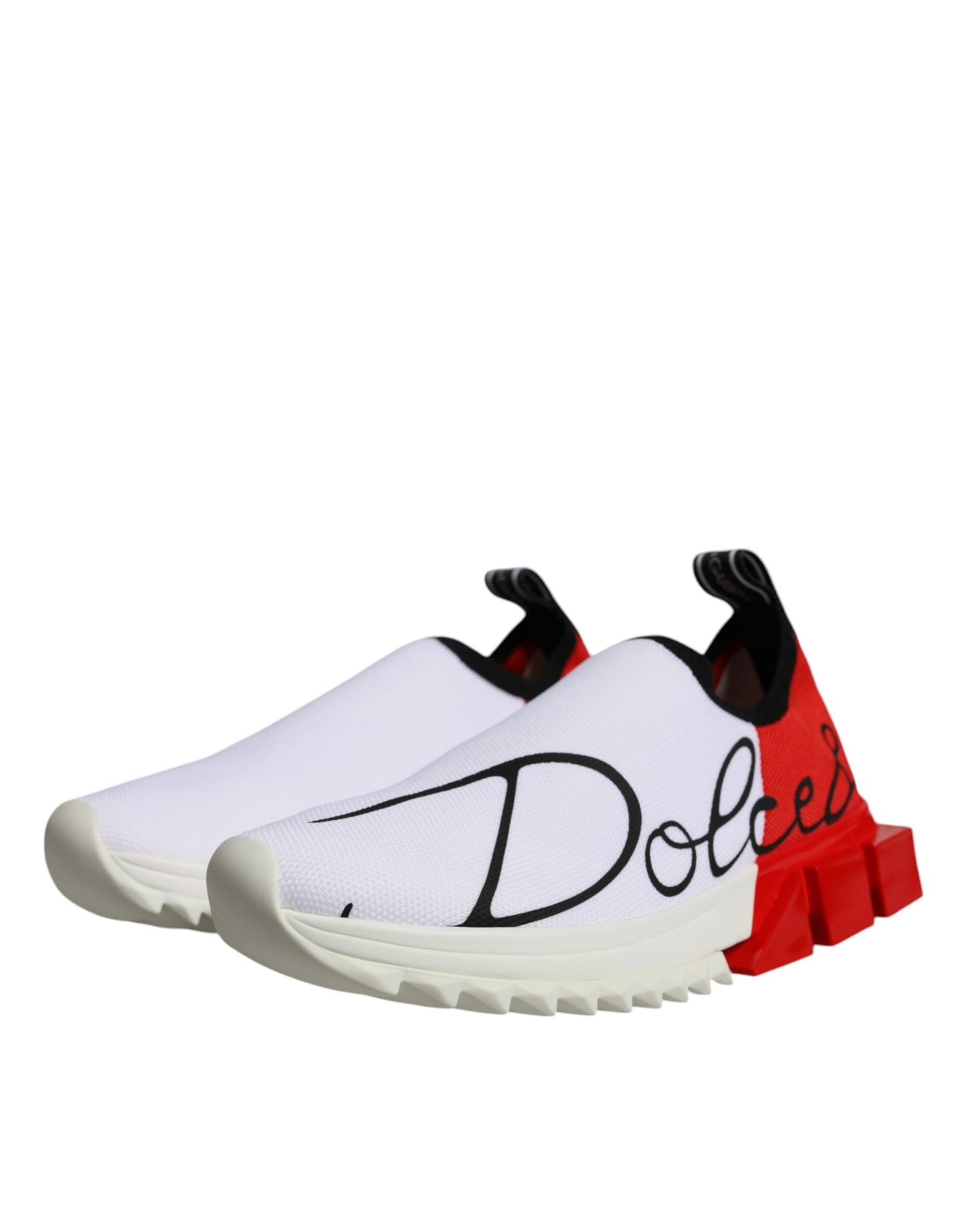 Dolce & Gabbana White Red Low Top Sorrento Men Sneakers Shoes EU37 / US7