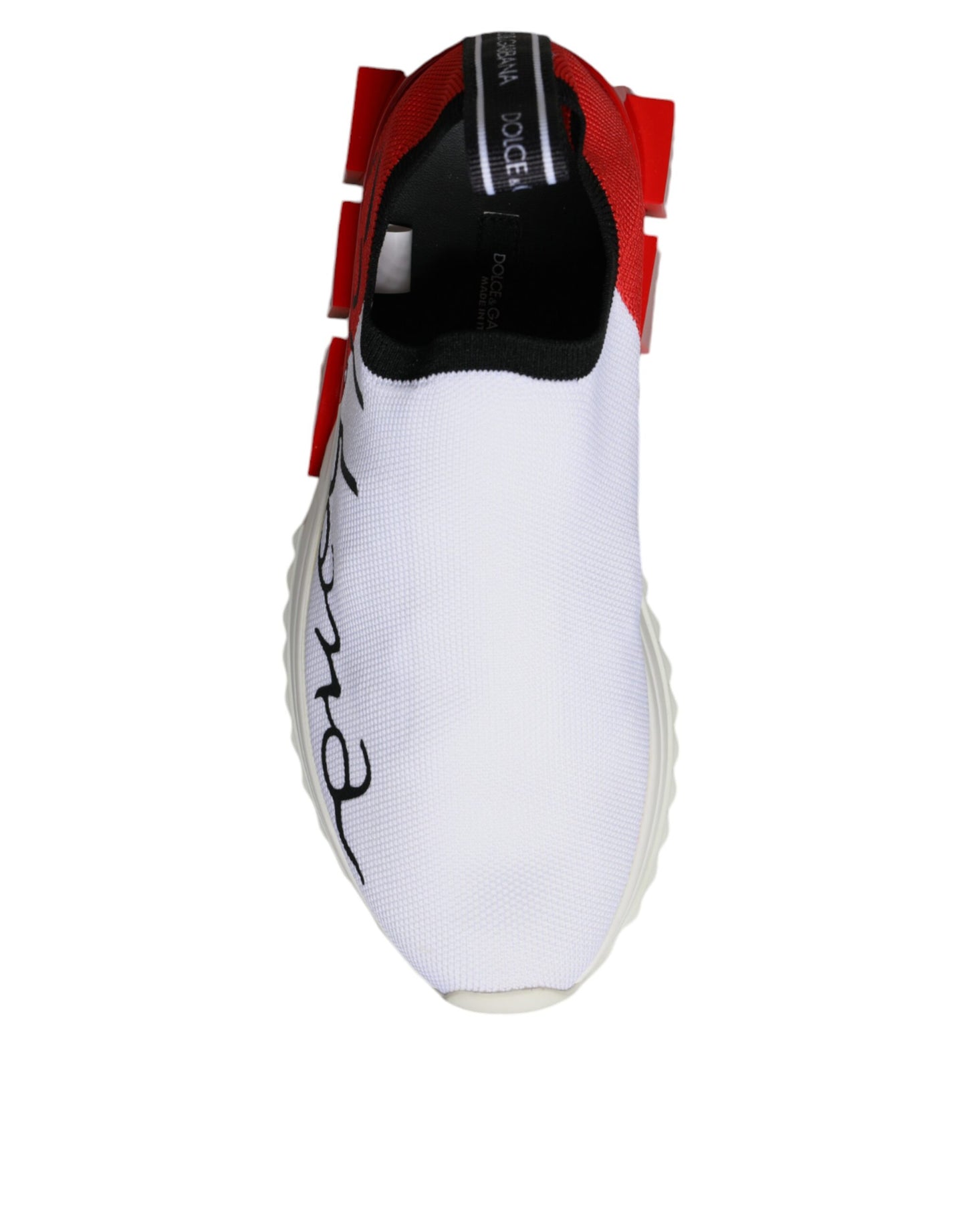 Dolce & Gabbana White Red Low Top Sorrento Men Sneakers Shoes EU37 / US7