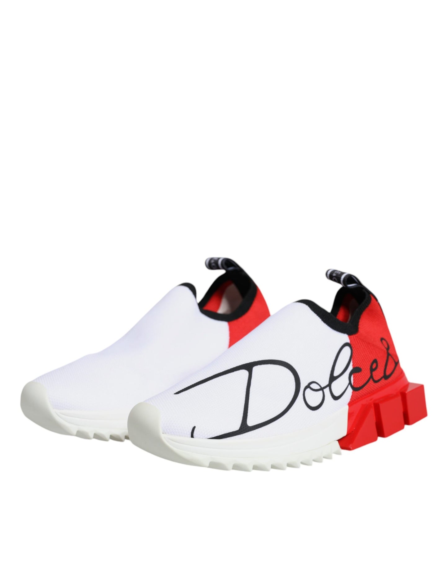 Dolce & Gabbana White Red Low Top Sorrento Men Sneakers Shoes EU36 / US6