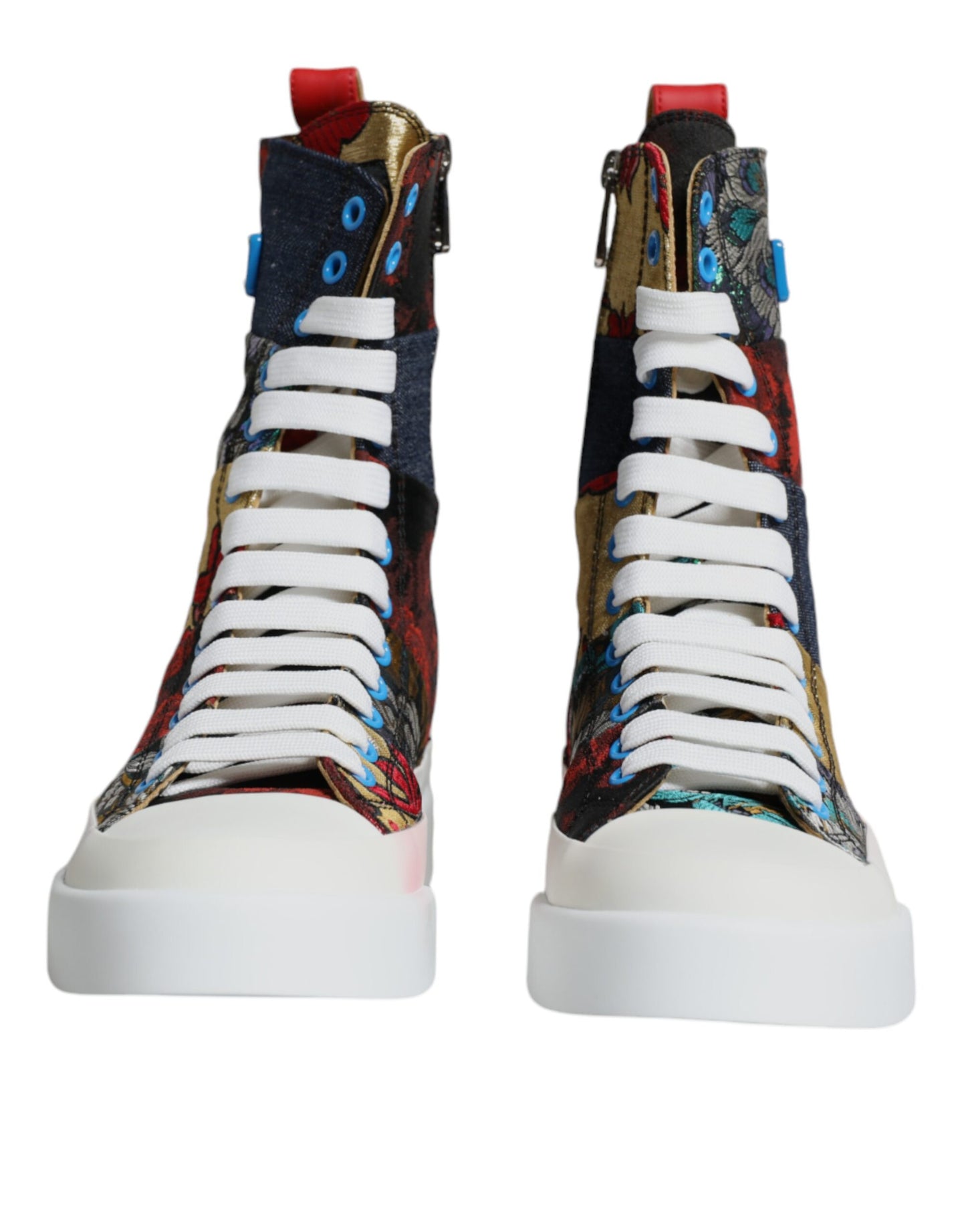 Dolce & Gabbana Multicolor Patchwork Logo High Top Sneakers Shoes EU37 / US7