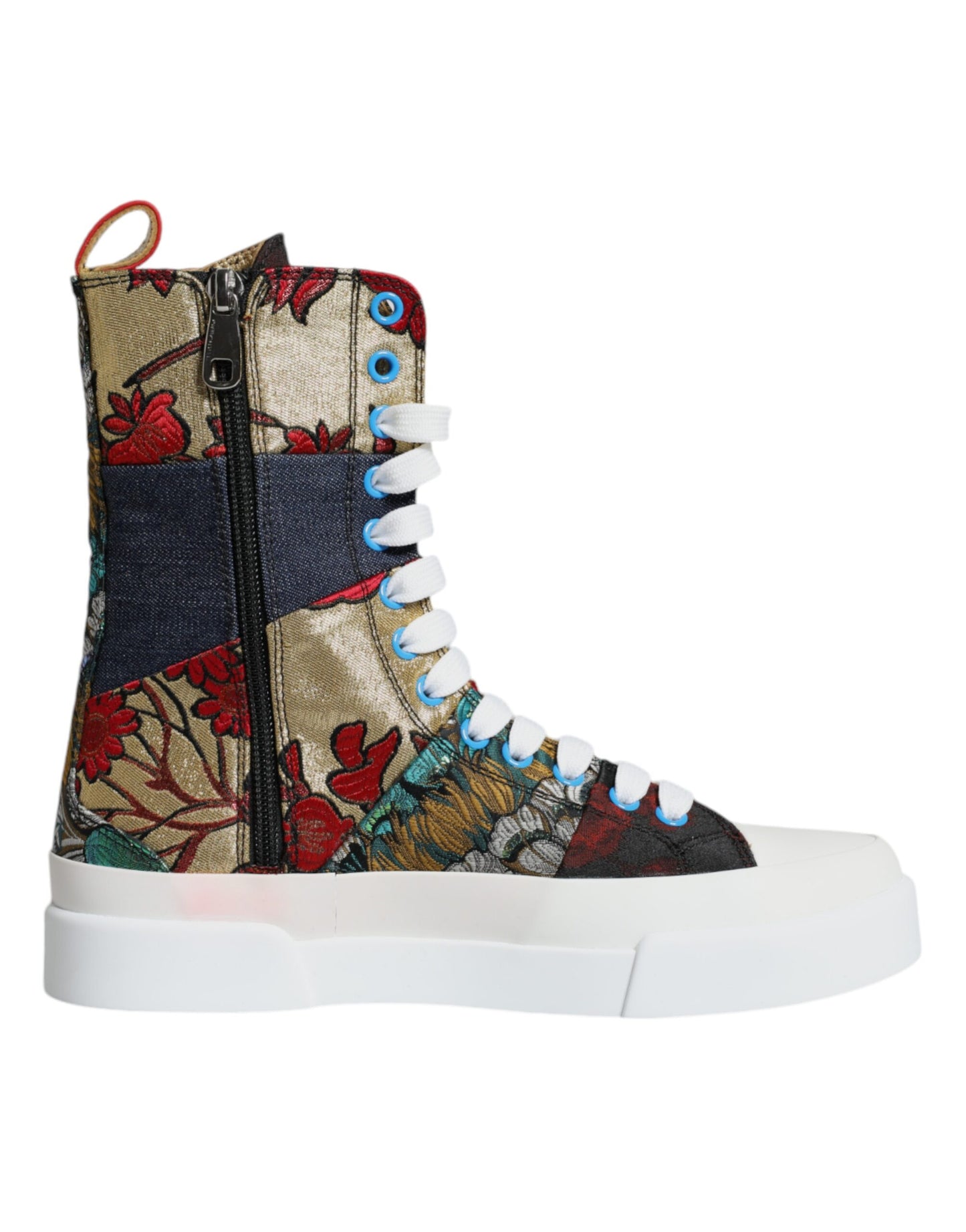 Dolce & Gabbana Multicolor Patchwork Logo High Top Sneakers Shoes EU37 / US7