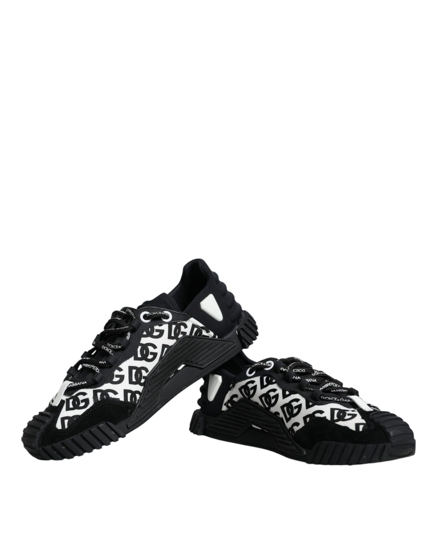 Dolce & Gabbana Black Logo Lace Up Low Top NS1 Sneakers Shoes EU42 / US9