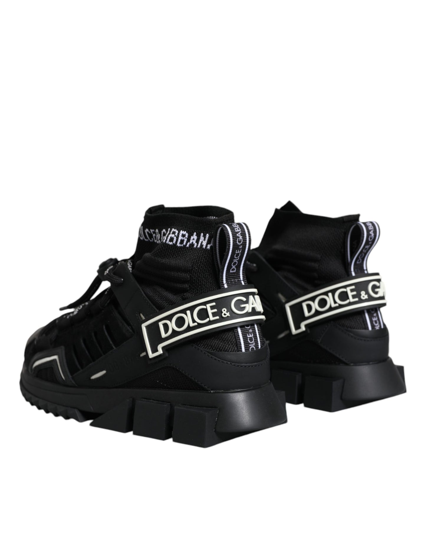 Dolce & Gabbana Black Sorrento Socks Logo Sneakers Shoes EU36.5 / US6.5