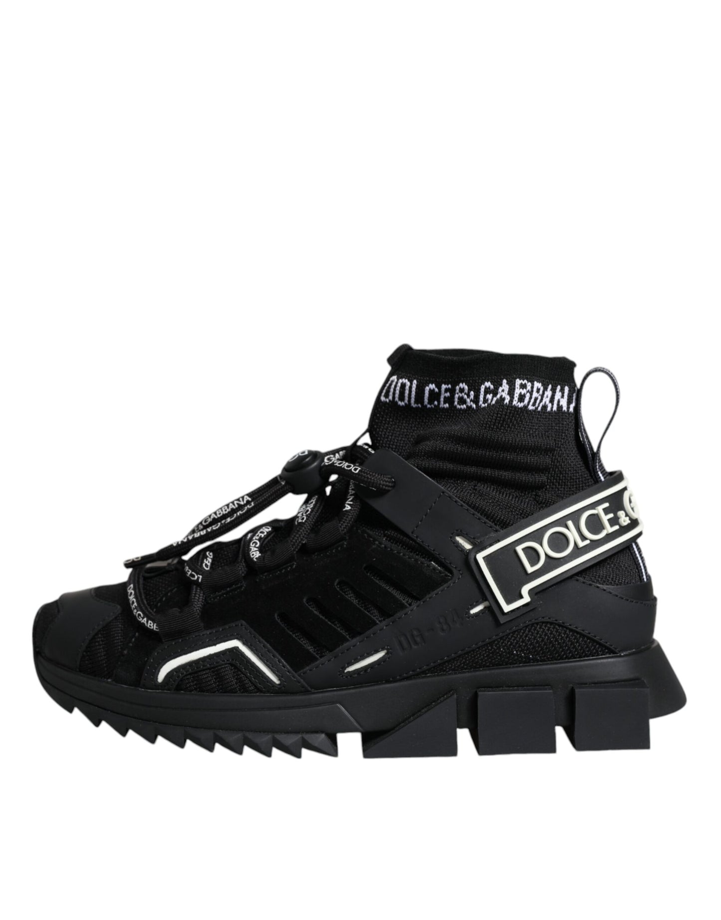 Dolce & Gabbana Black Sorrento Socks Logo Sneakers Shoes EU36.5 / US6.5