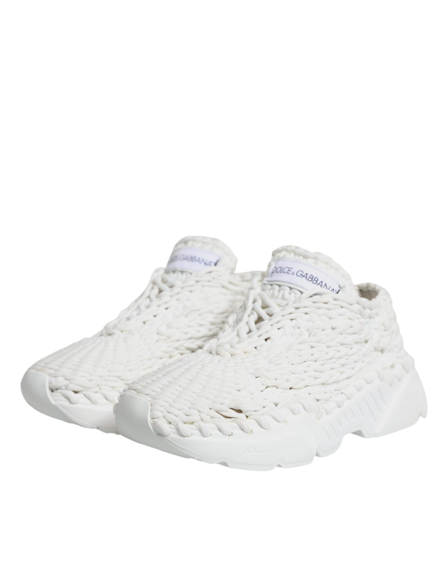 Dolce & Gabbana White Knitted Daymaster Sneakers Shoes EU39 / US9