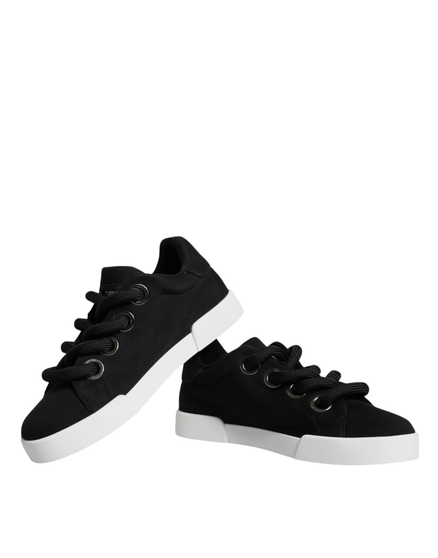 Dolce & Gabbana Black White Portofino Low Top Sneakers Shoes EU40 / US10