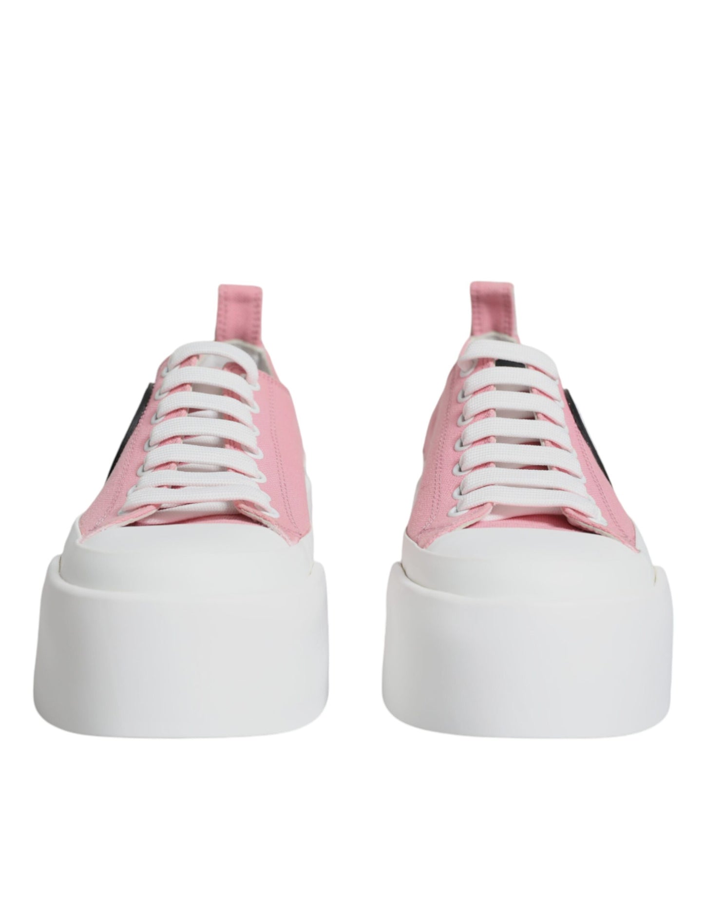 Dolce & Gabbana Pink White Canvas Logo Low Top Sneakers Shoes EU39 / US9