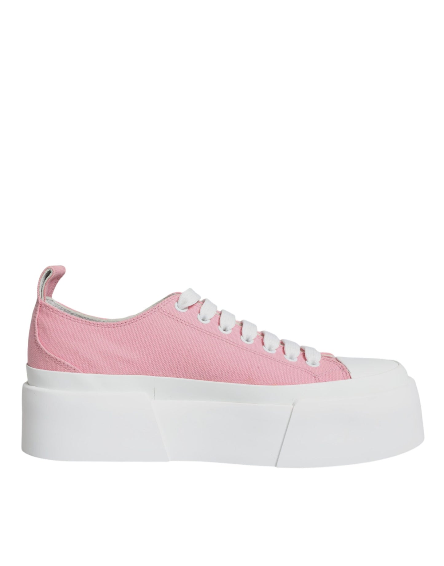 Dolce & Gabbana Pink White Canvas Logo Low Top Sneakers Shoes EU39 / US9