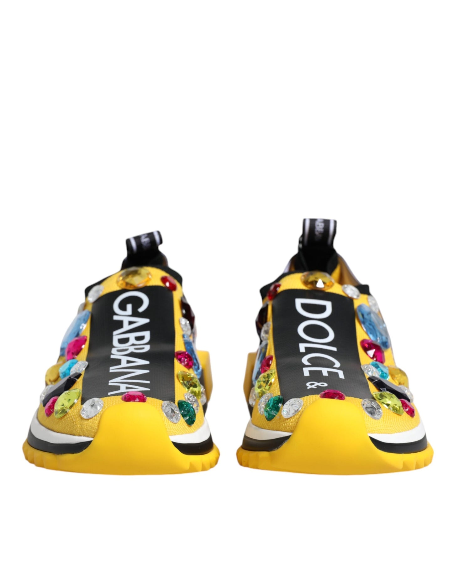 Dolce & Gabbana Yellow Sorrento Crystals Low Top Sneakers Shoes EU36.5 / US6.5