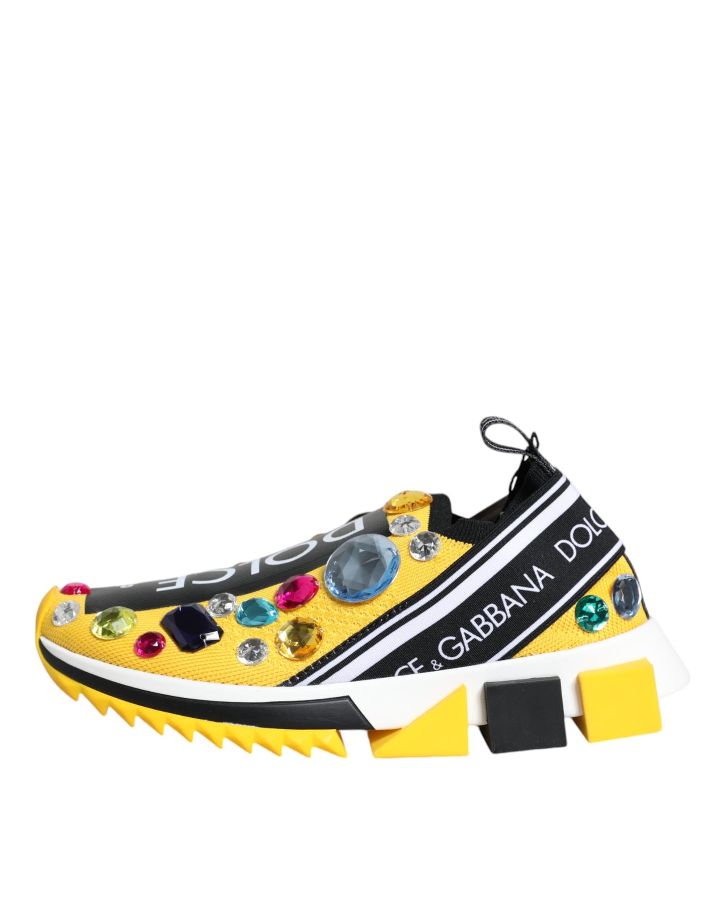 Dolce & Gabbana Yellow Sorrento Crystals Low Top Sneakers Shoes EU36.5 / US6.5