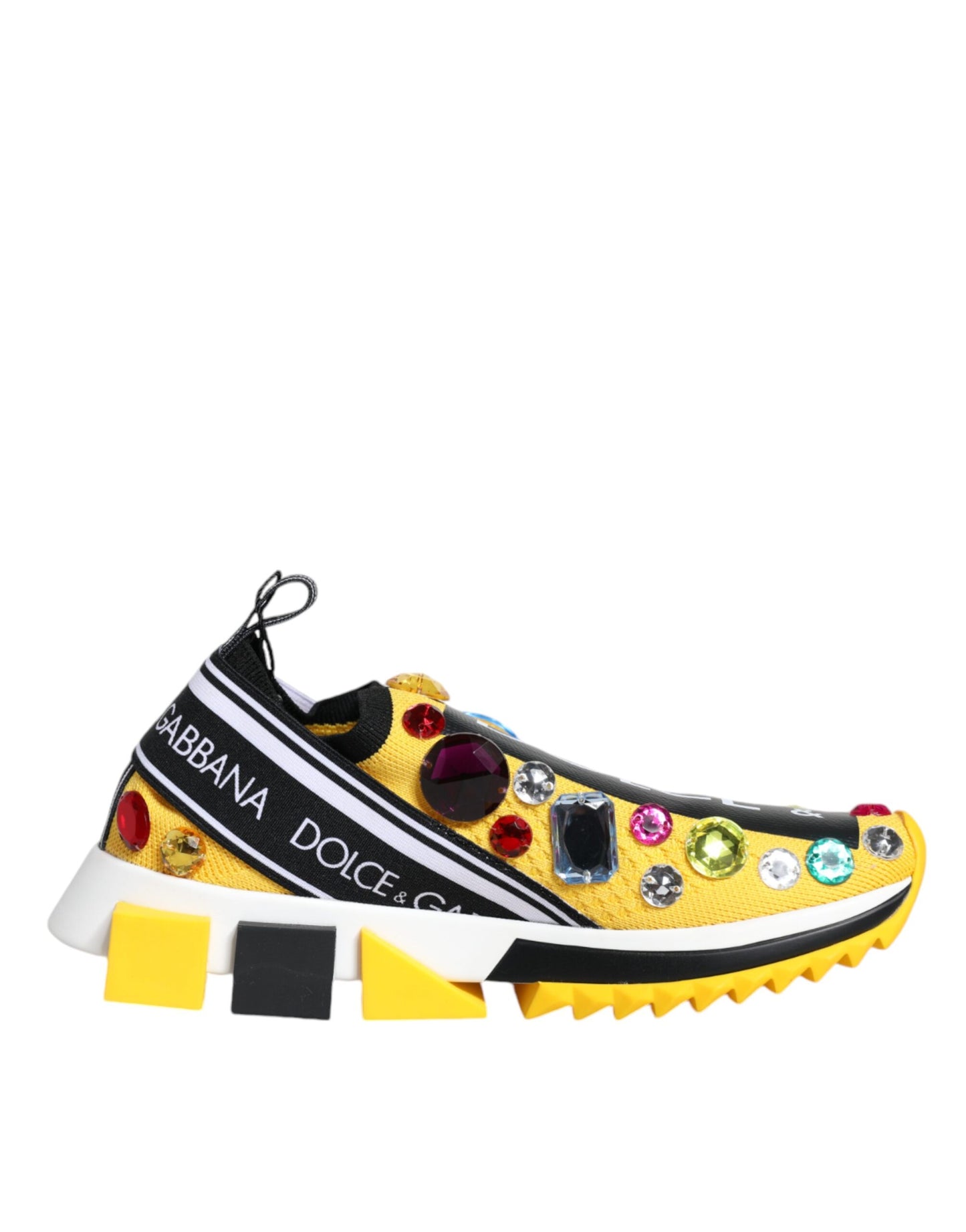 Dolce & Gabbana Yellow Sorrento Crystals Low Top Sneakers Shoes EU36.5 / US6.5