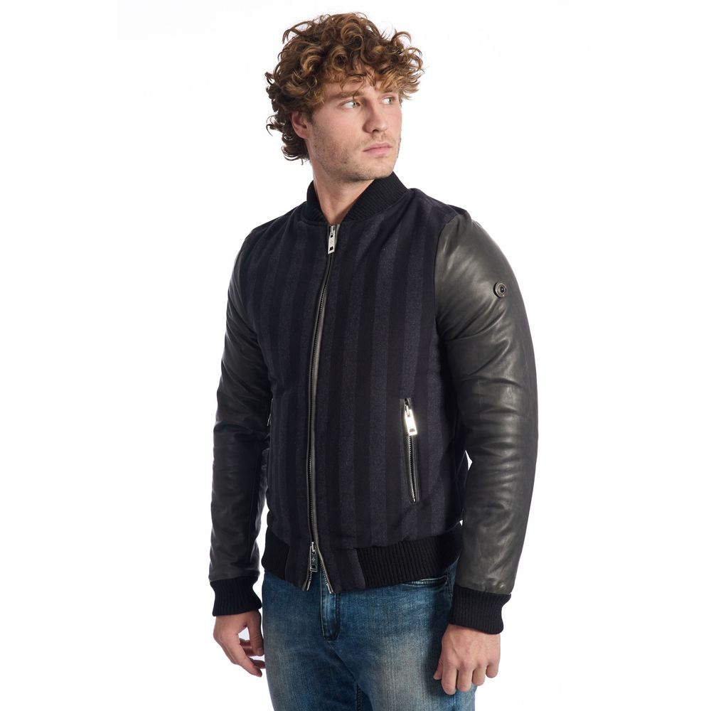 Roberto Pepe Luxury Black Fabric Jacket IT50 | L