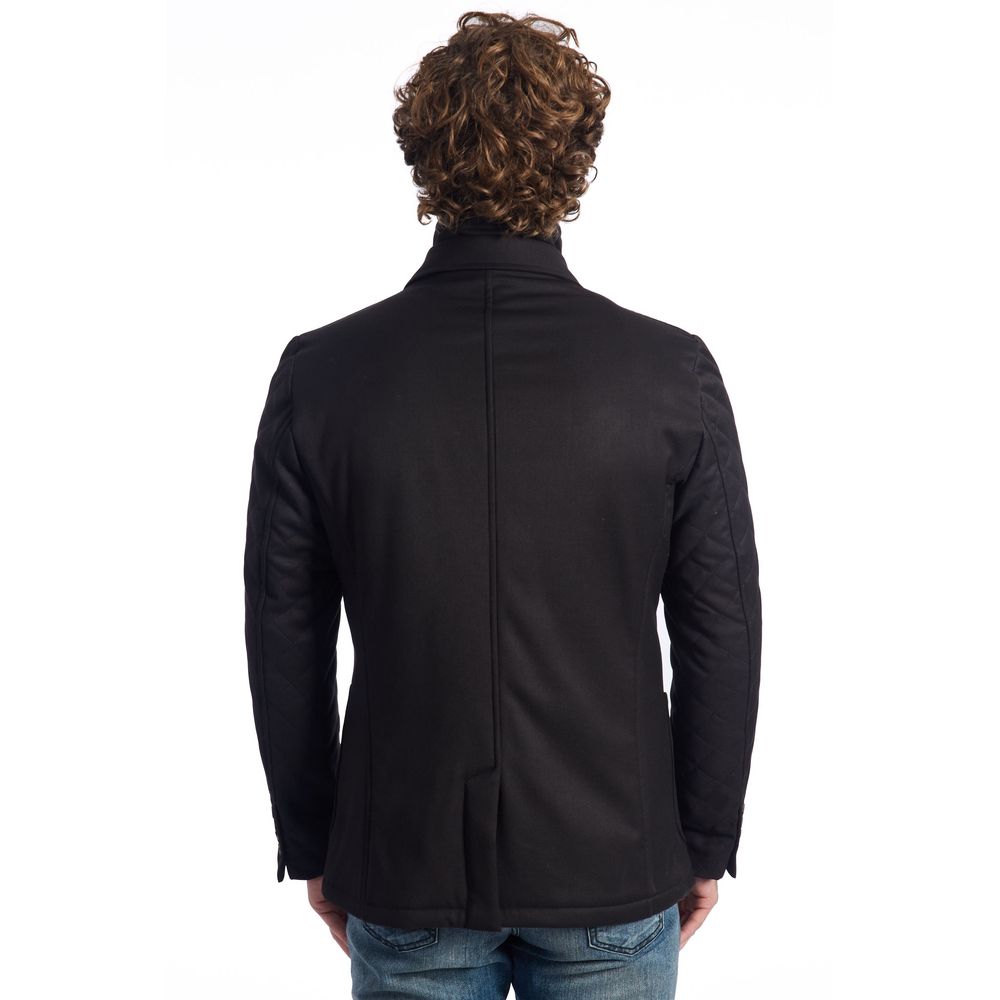 Roberto Pepe Luxury Black Viscose Jacket IT46 | S