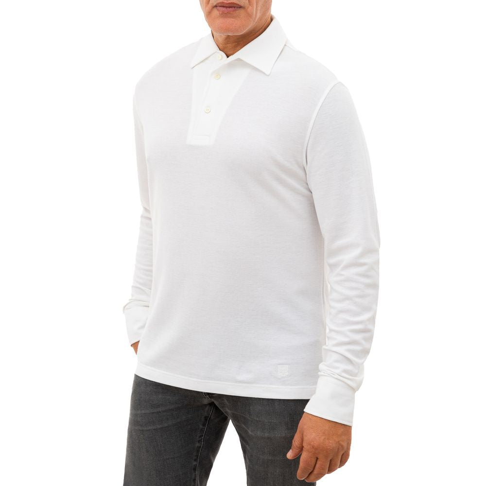 Corneliani White Cotton Polo Shirt IT50 | L