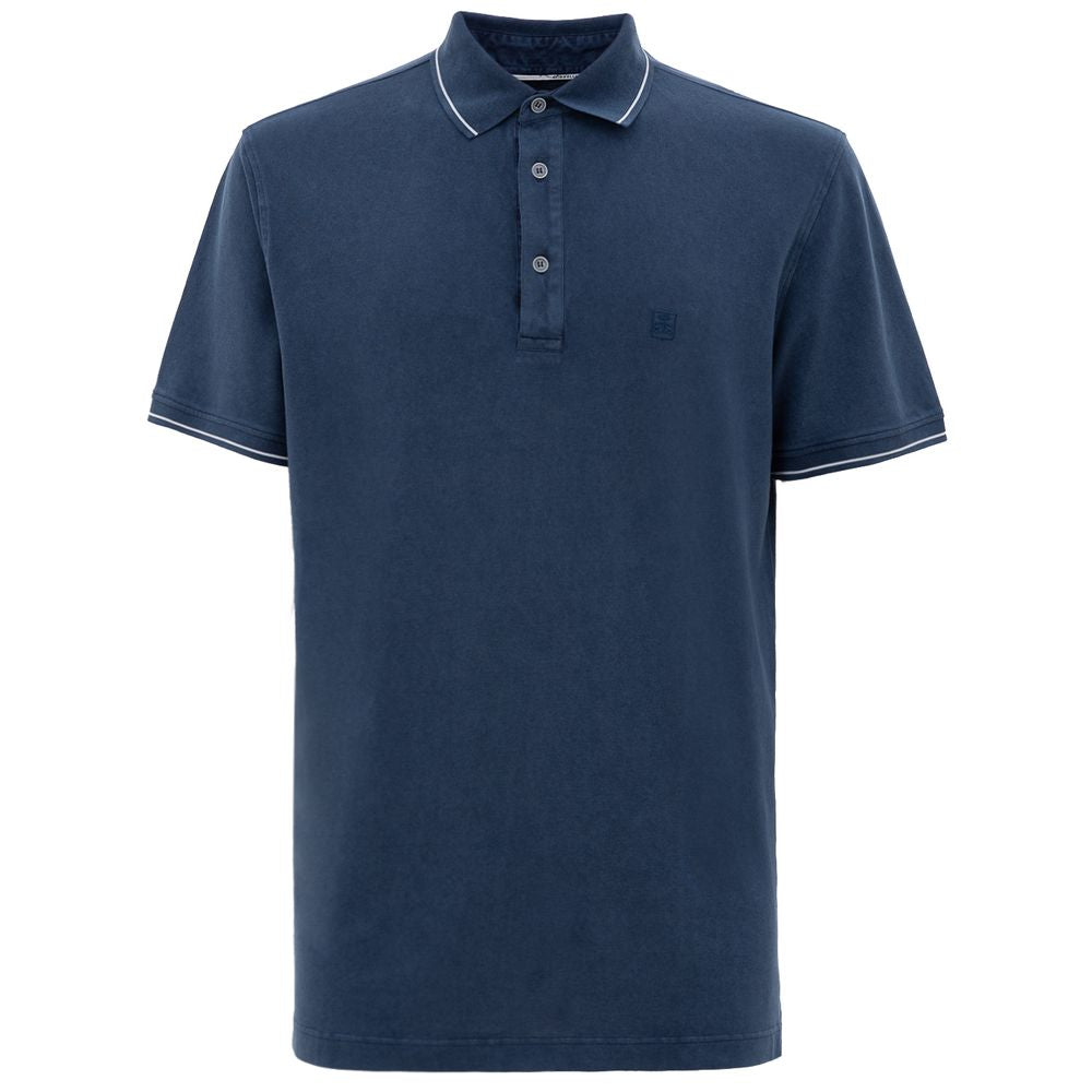 Corneliani Navy Blue Cotton Polo Shirt IT52 | XL