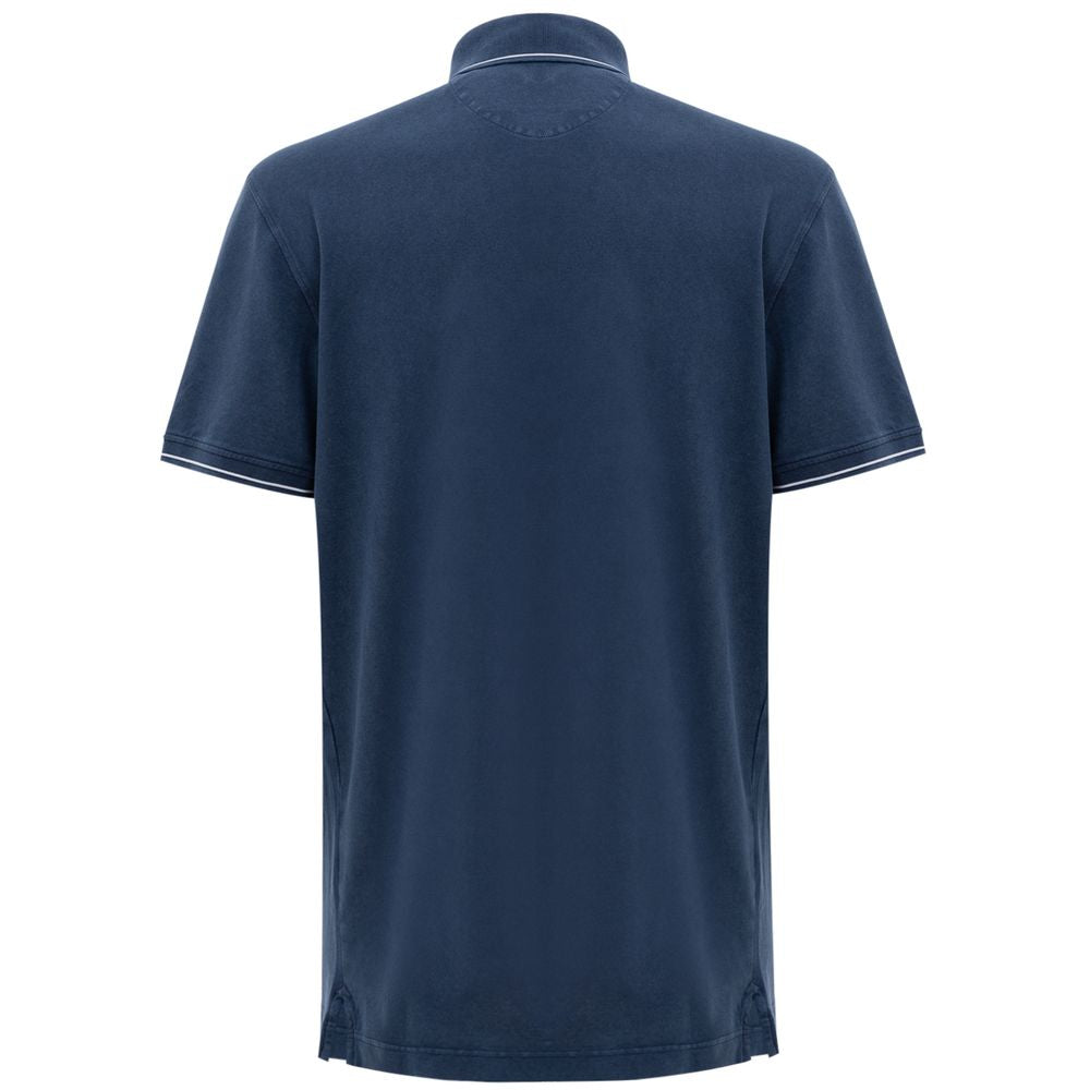 Corneliani Navy Blue Cotton Polo Shirt IT52 | XL