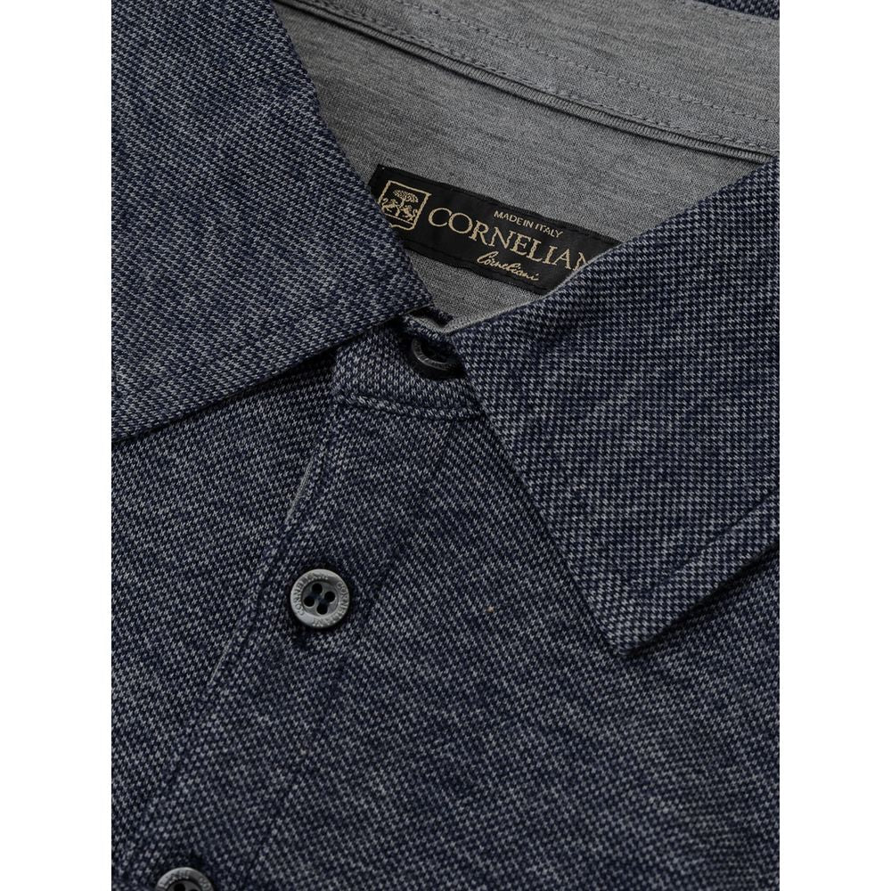 Corneliani Blue Wool Polo Shirt IT50 | L