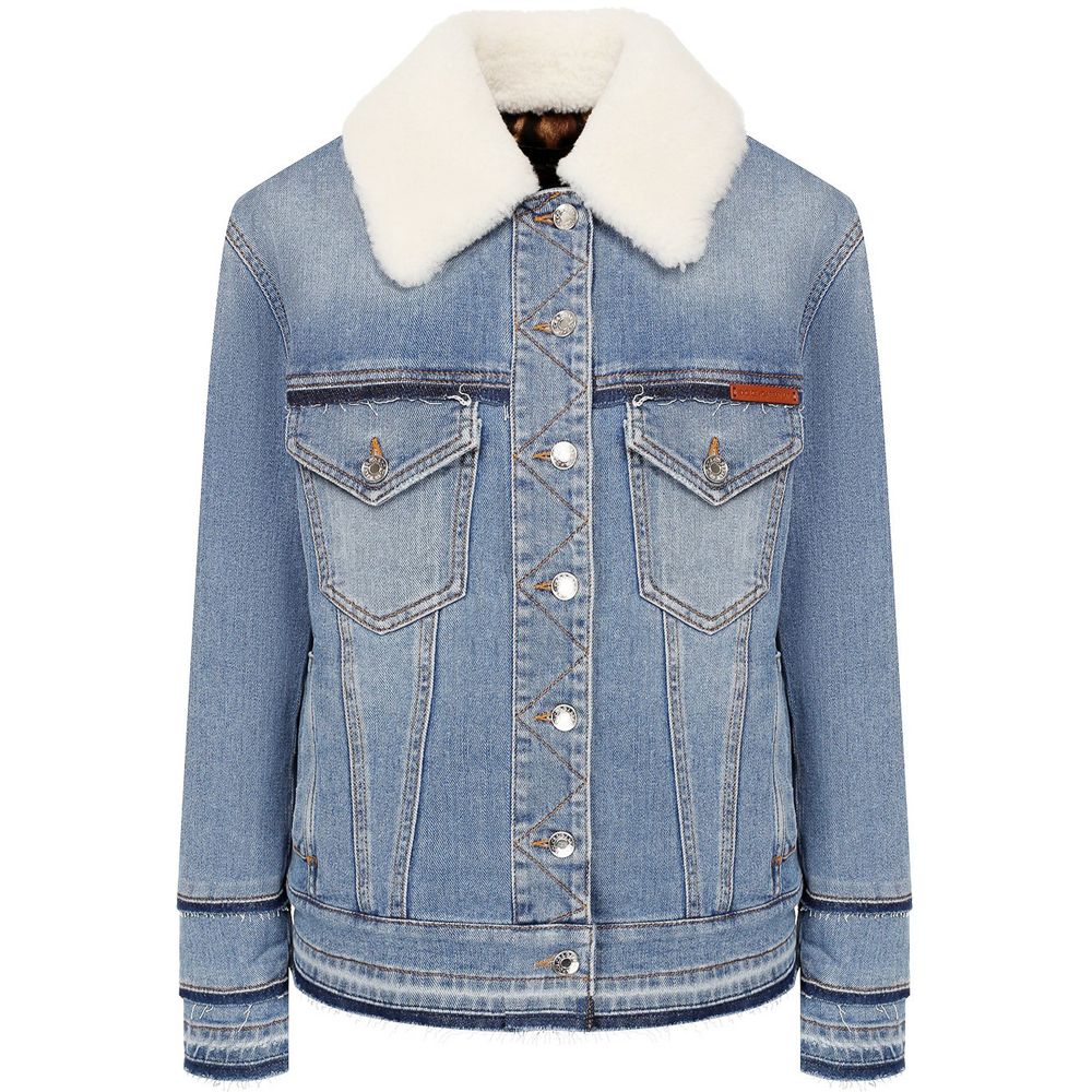 Dolce & Gabbana Light Blue Cotton Jackets & Coat