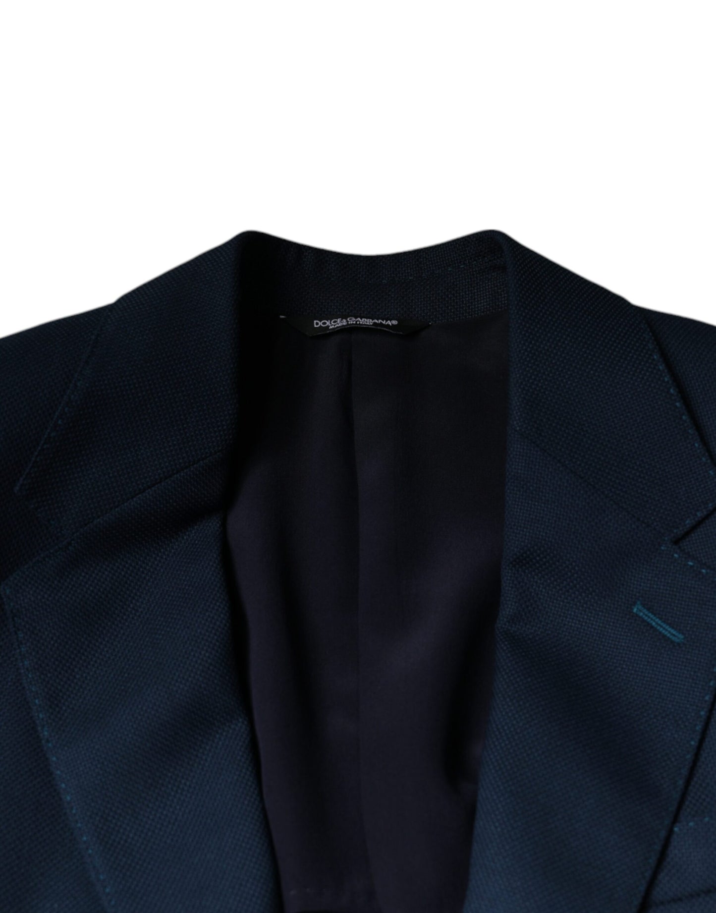 Dolce & Gabbana Blue Wool Logo Single Breasted Coat Blazer IT44 / XS