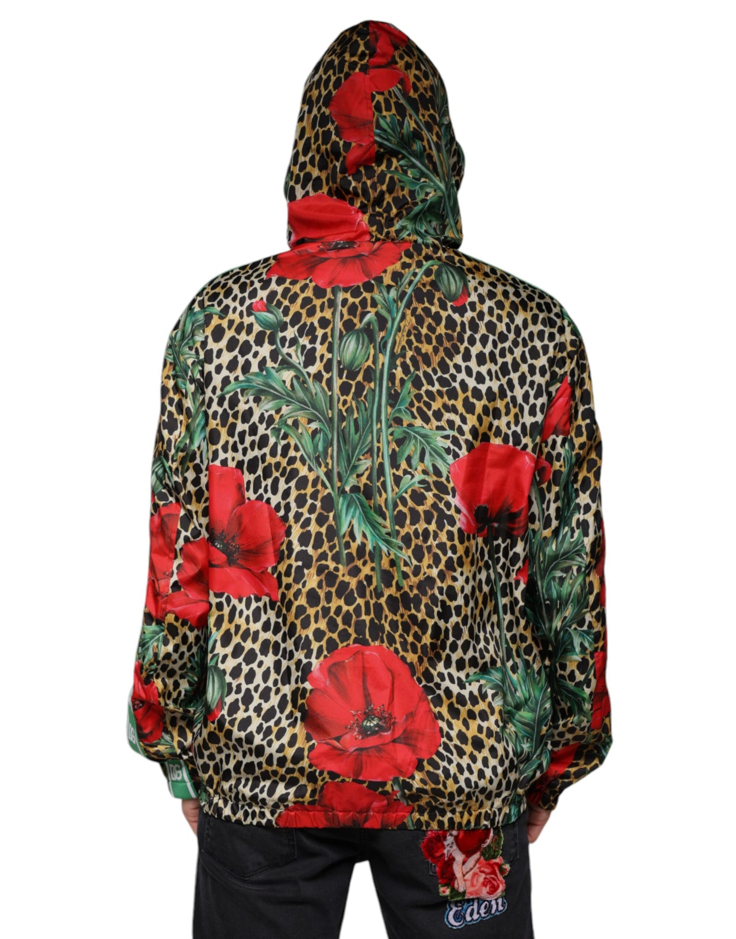 Dolce & Gabbana Multicolor Leopard Floral Hooded Jacket IT50 / L