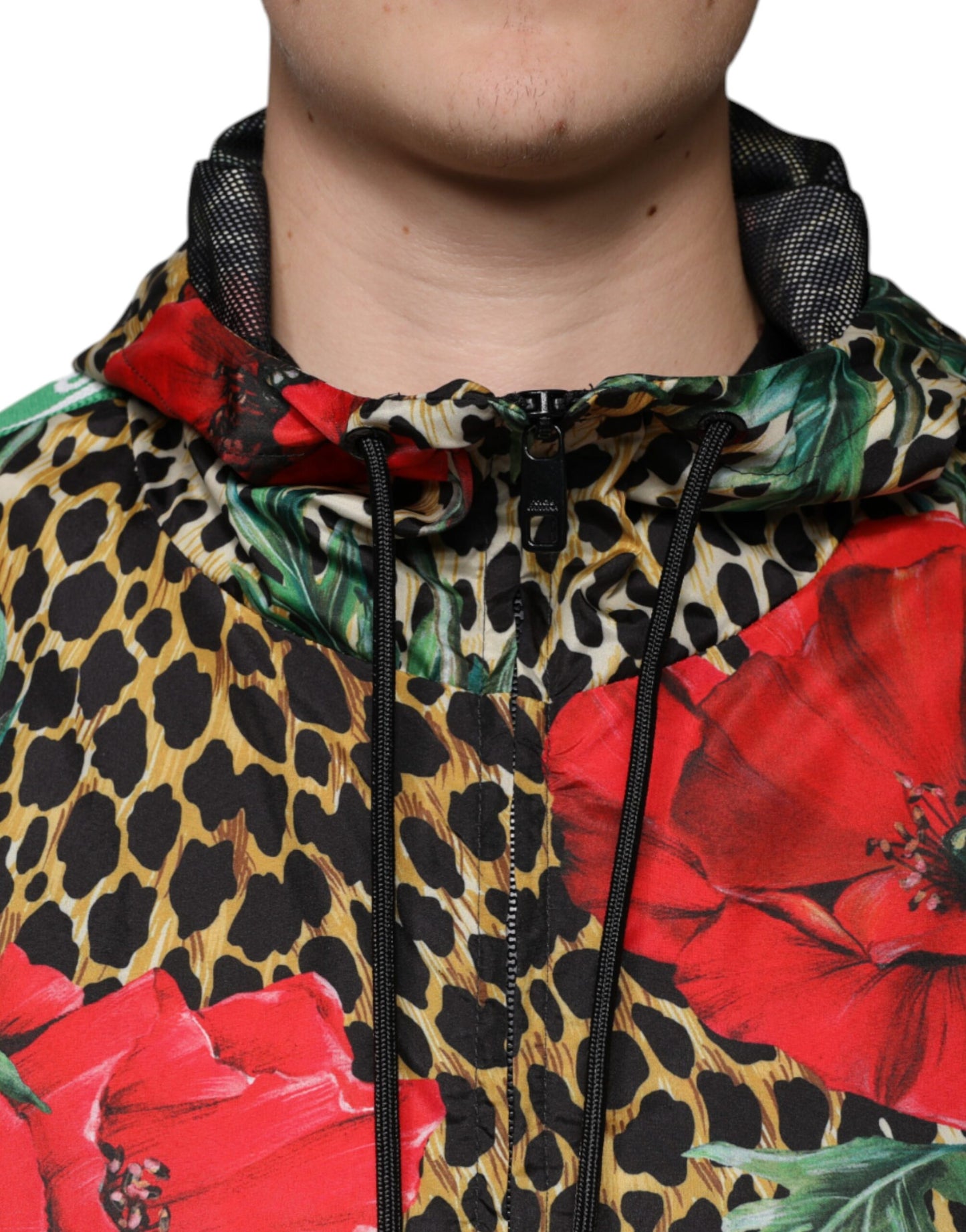 Dolce & Gabbana Multicolor Leopard Floral Hooded Jacket IT50 / L