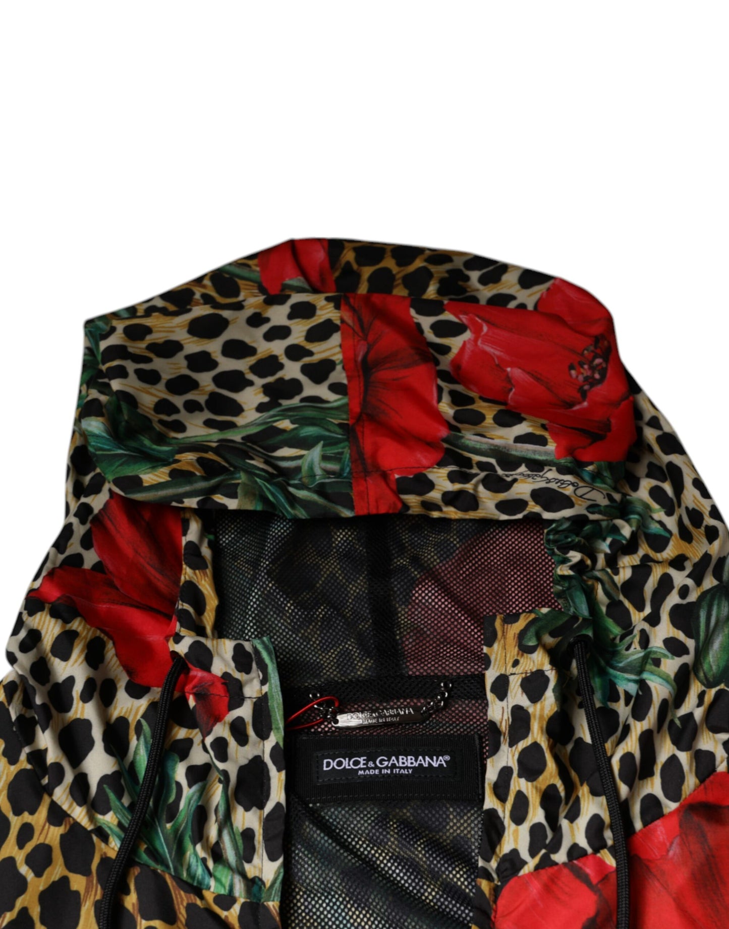 Dolce & Gabbana Multicolor Leopard Floral Hooded Jacket IT50 / L