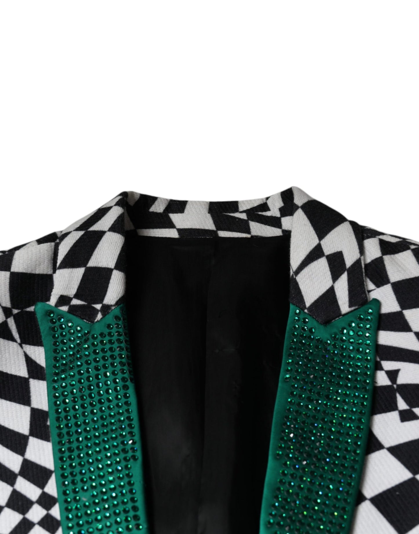 John Richmond Black White Checkered Crystal Single Breasted Blazer IT48 | M